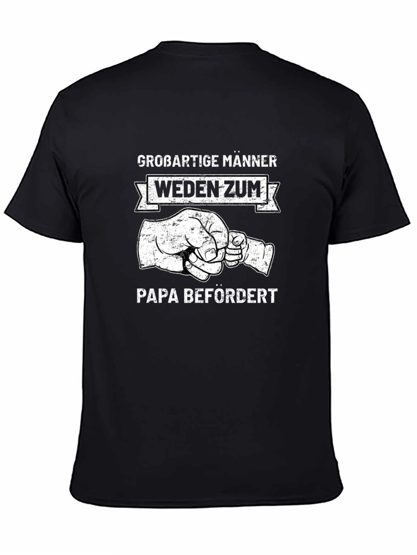 Promoted To Papa - Black Cotton T-Shirt