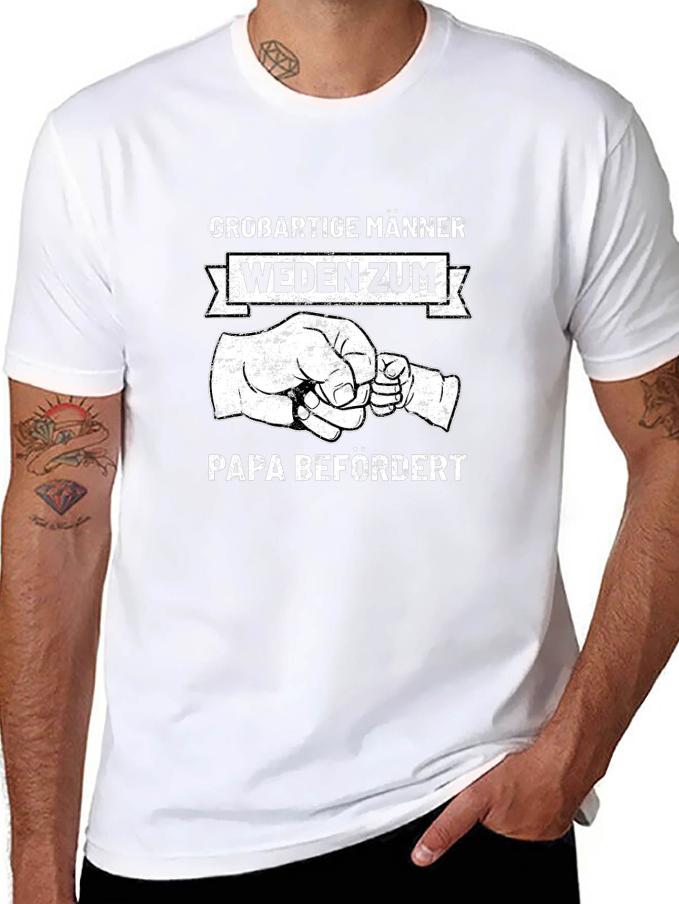 Promoted To Papa - Black Cotton T-Shirt