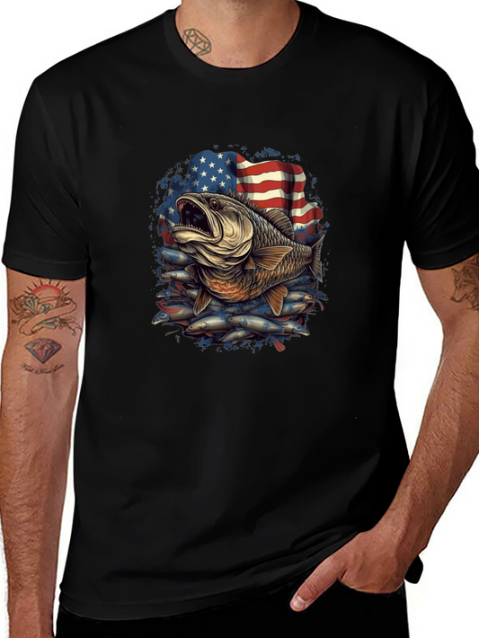American Bass Fishing Graphic Tee