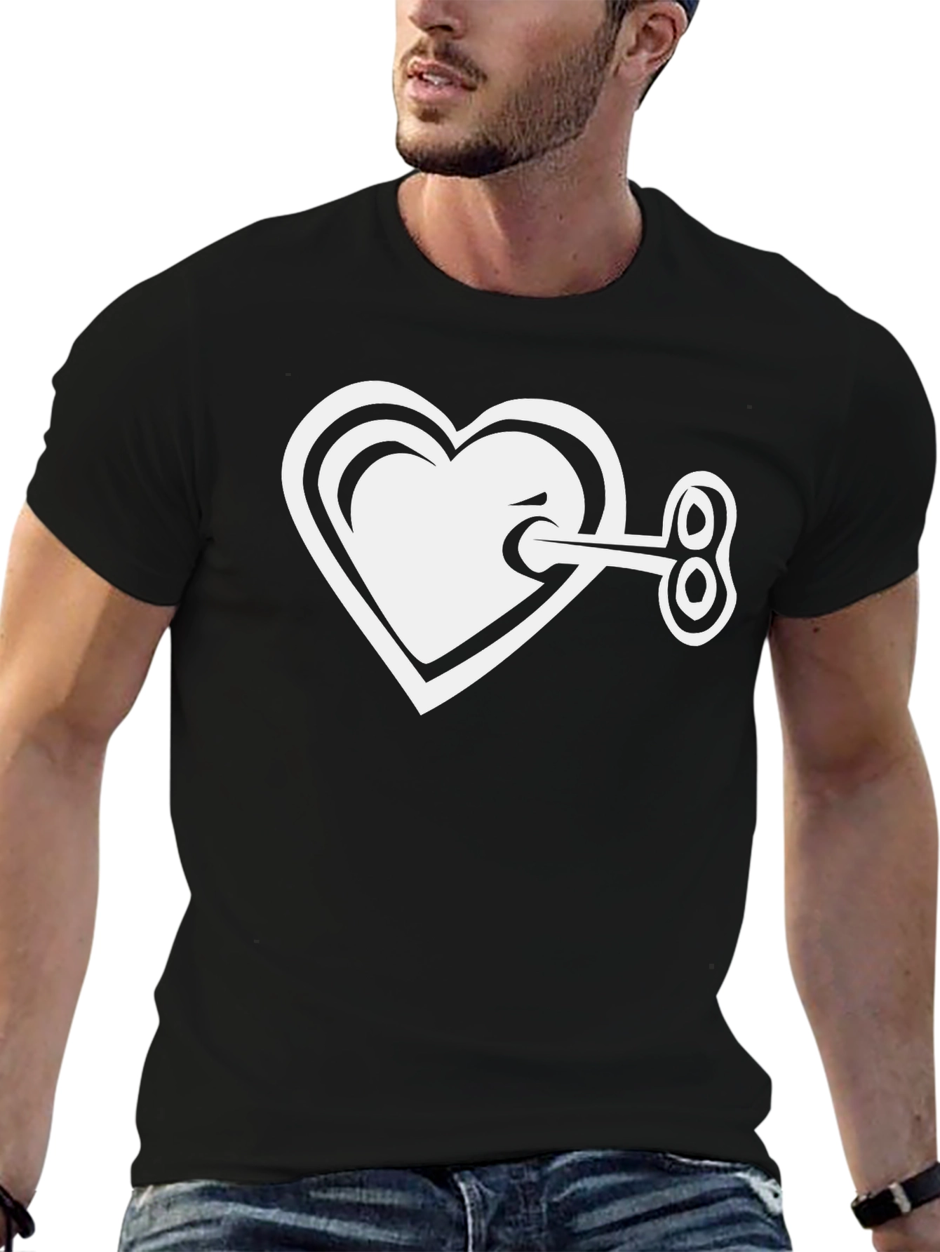 Heart Key Graphic Tee - Unlock Your Style!