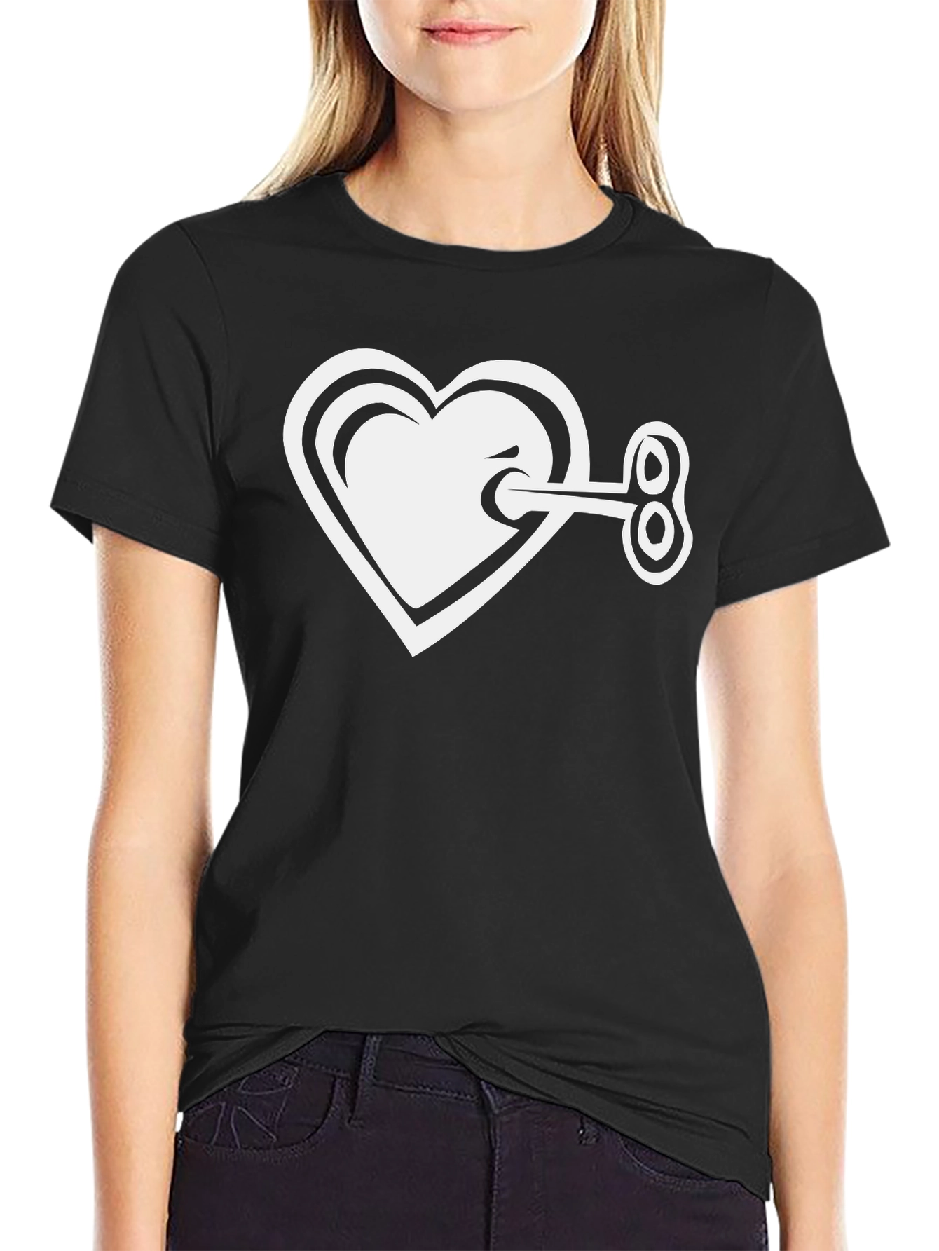 Heart Key Graphic Tee - Unlock Your Style!