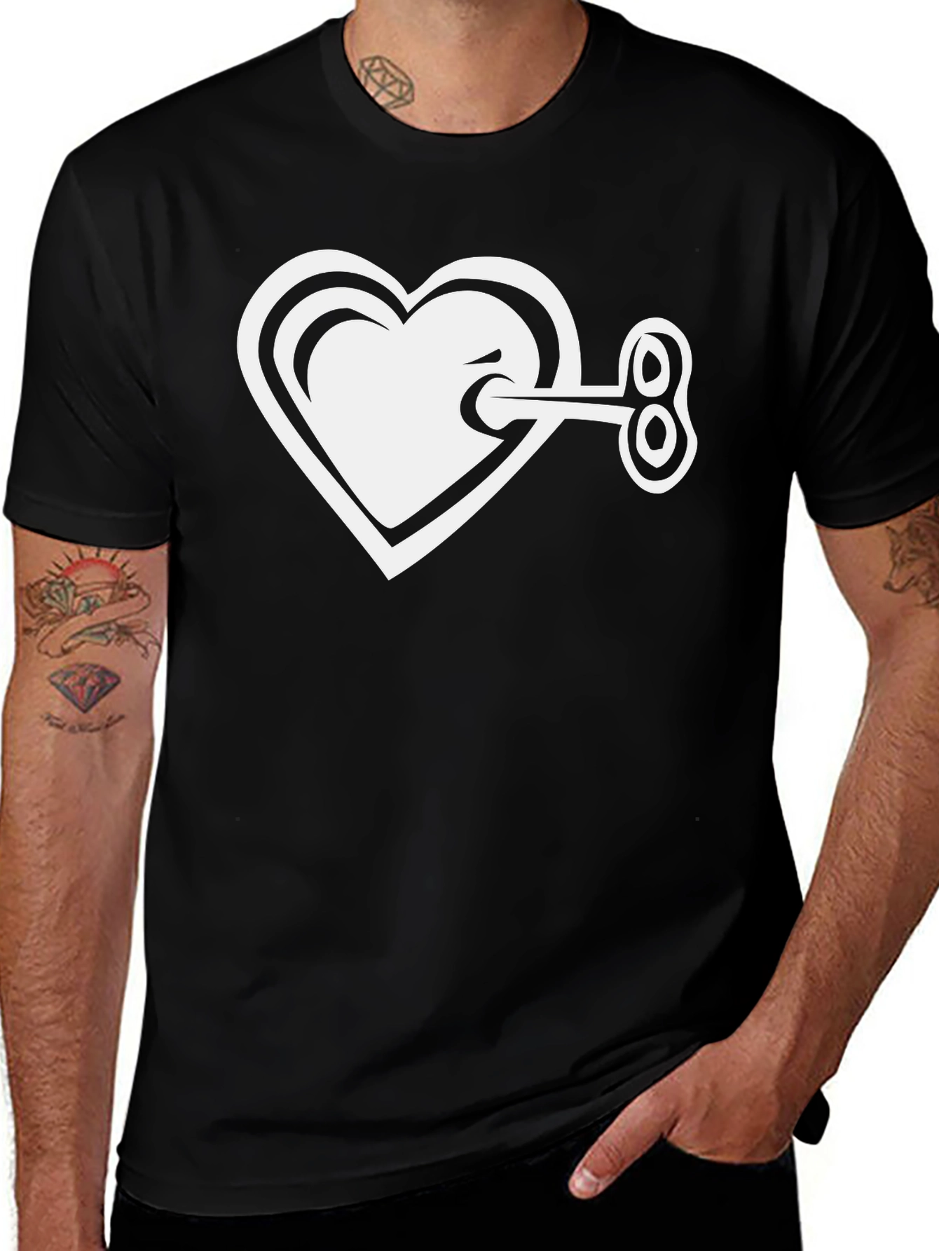 Heart Key Graphic Tee - Unlock Your Style!
