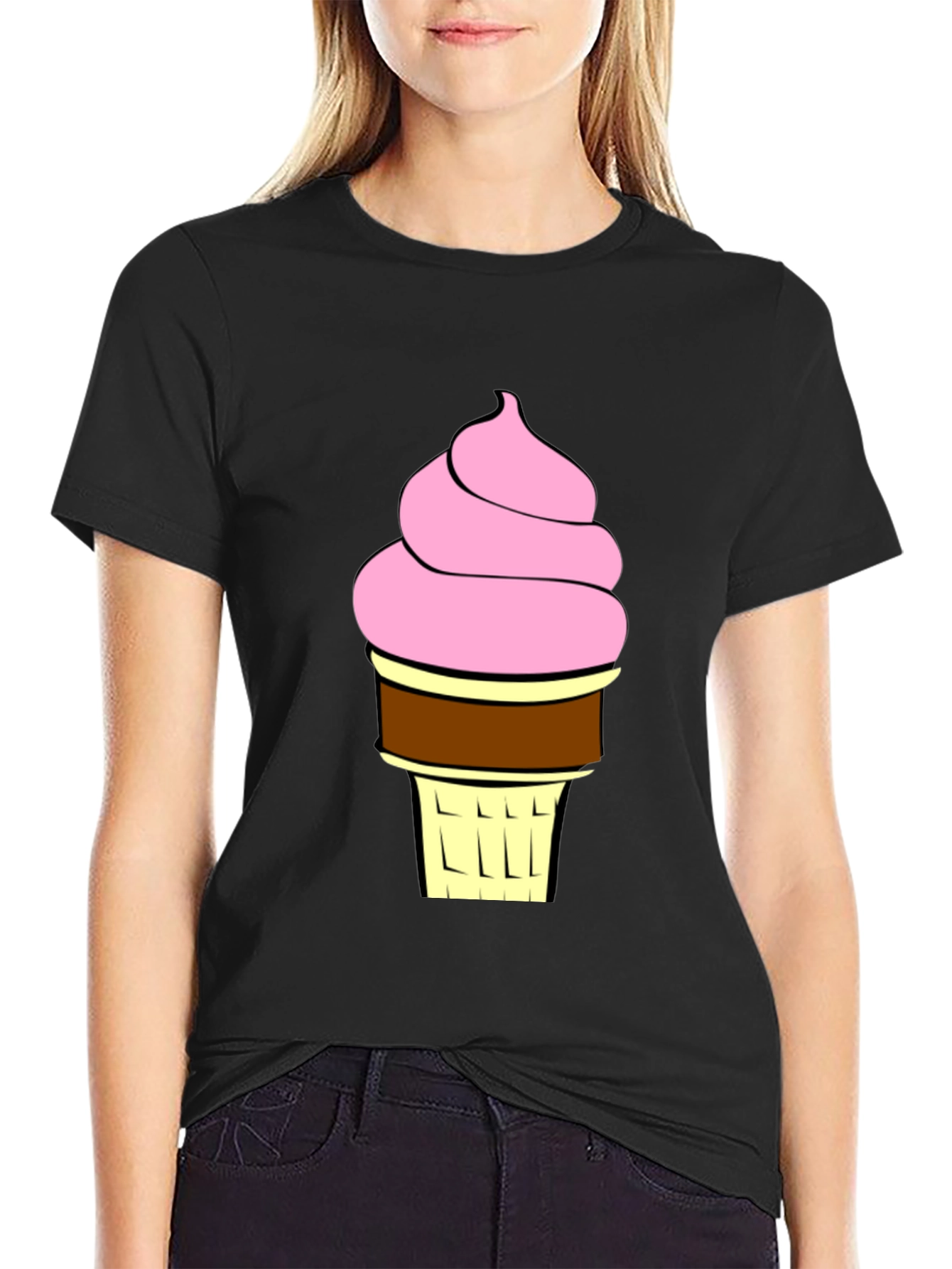 Ice Cream Graphic T-Shirt - Black