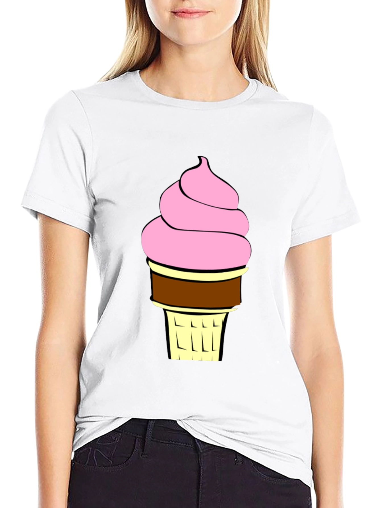 Ice Cream Graphic T-Shirt - Black