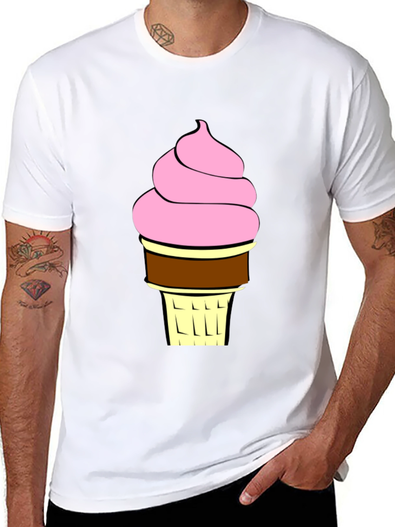 Ice Cream Graphic T-Shirt - Black