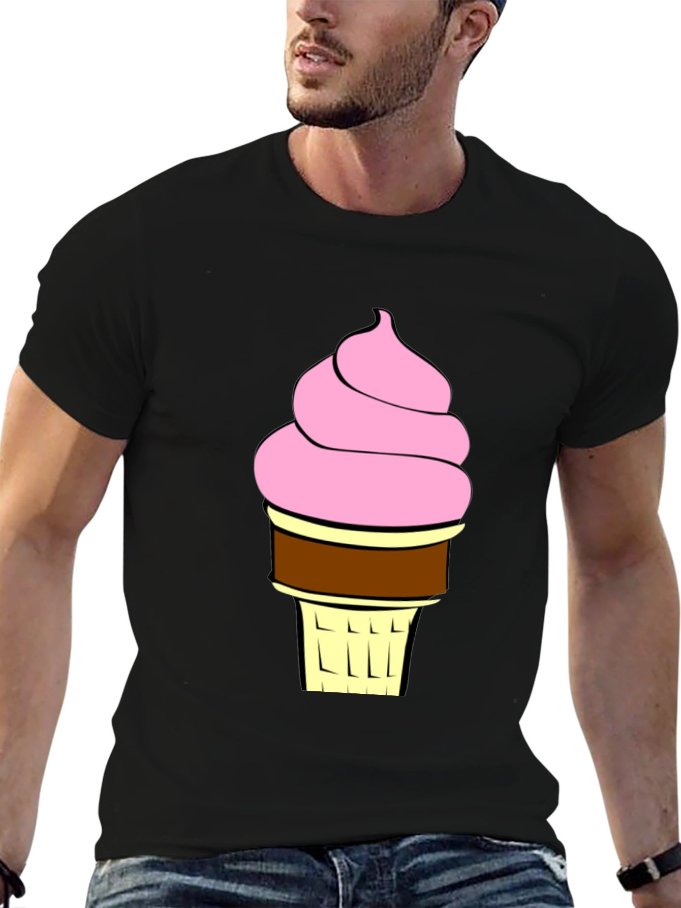 Ice Cream Graphic T-Shirt - Black