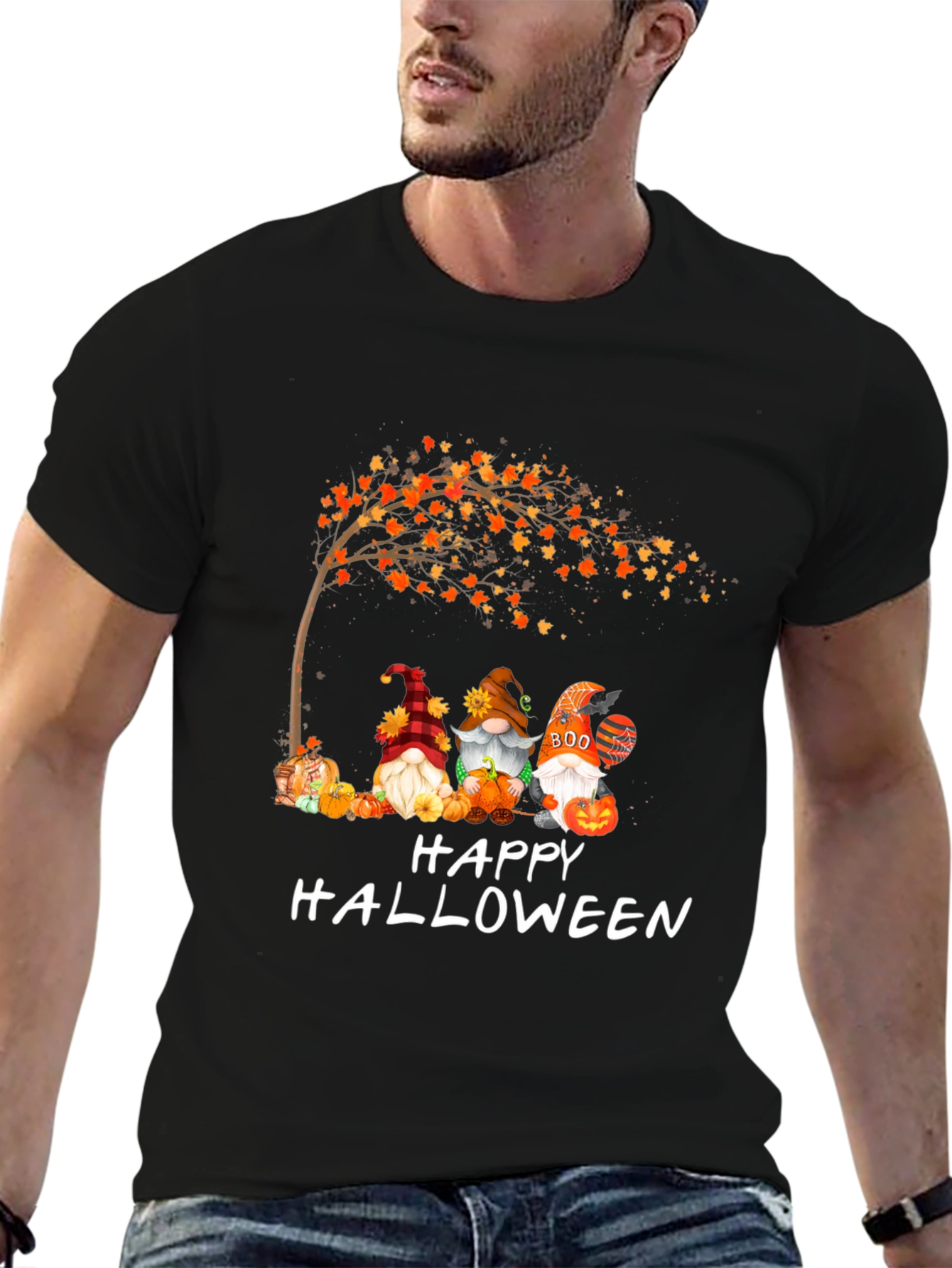 Halloween Gnomes Graphic Tee - Spooky Season Shirt