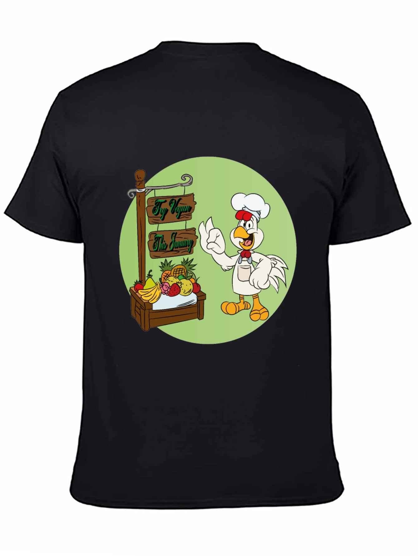 Fun Vegan Cartoon Graphic T-Shirt