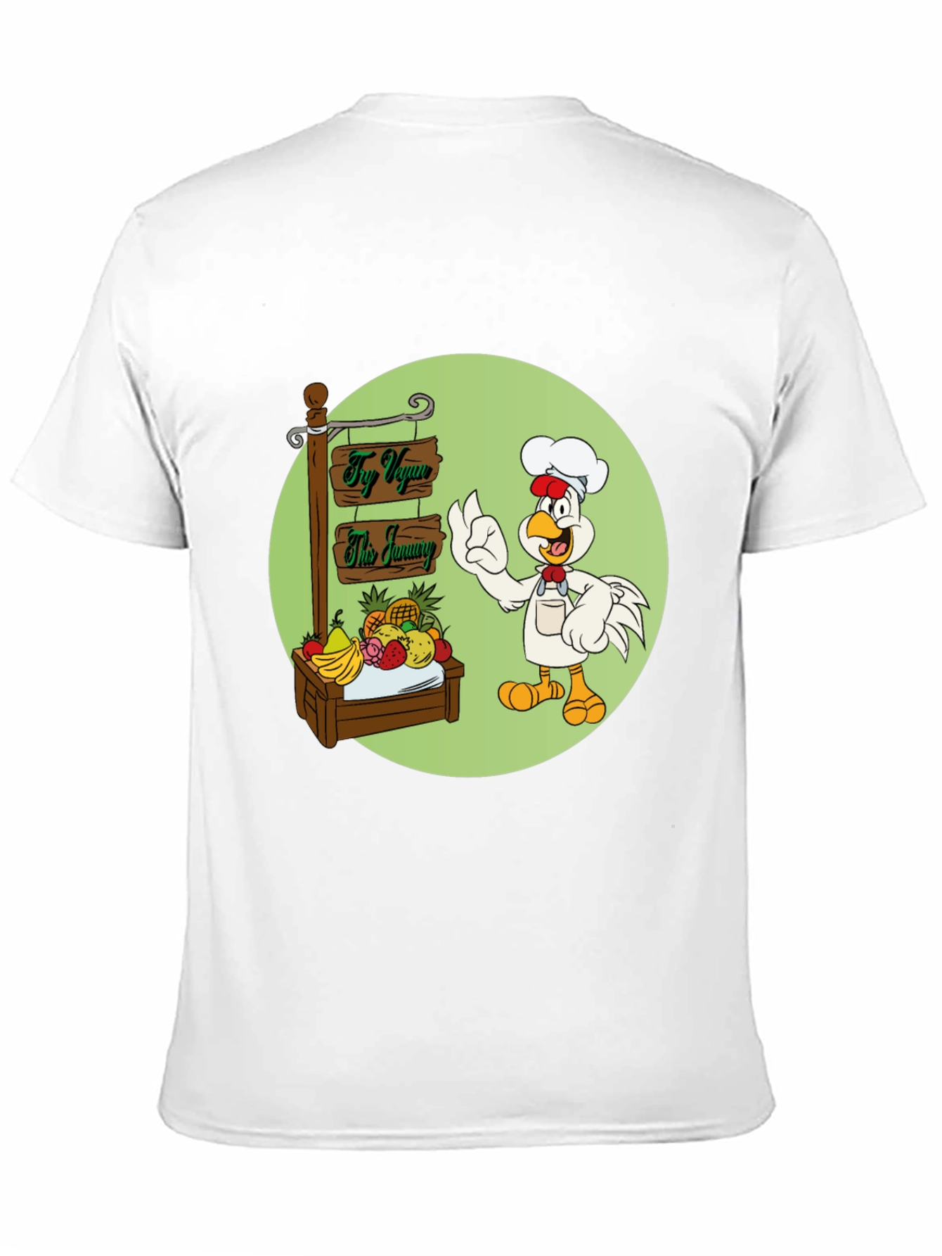 Fun Vegan Cartoon Graphic T-Shirt