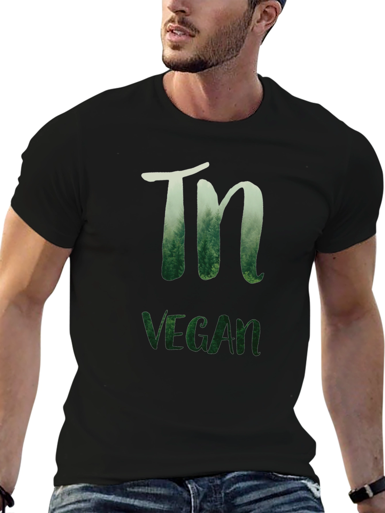 Nature Vegan T-Shirt - Black Cotton Blend