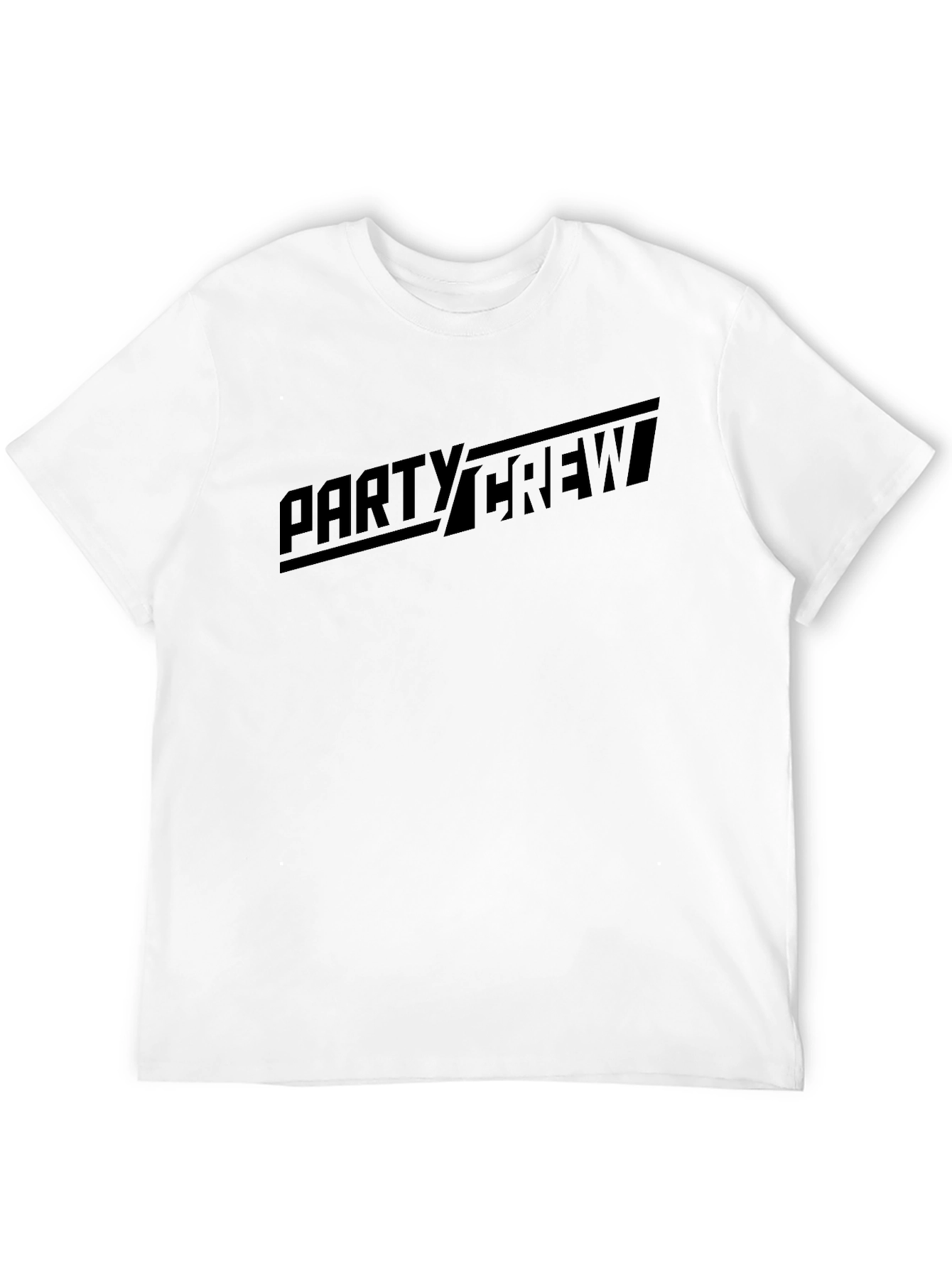 Party Crew Graphic Tee - Black Cotton T-Shirt