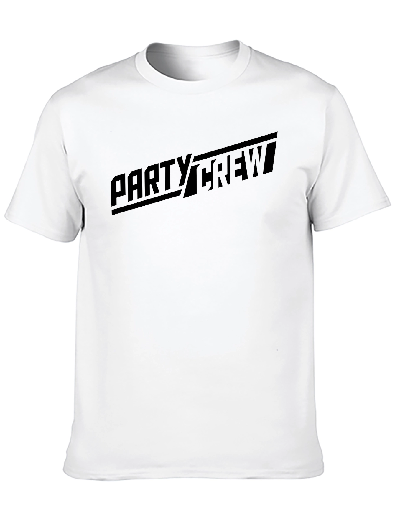 Party Crew Graphic Tee - Black Cotton T-Shirt