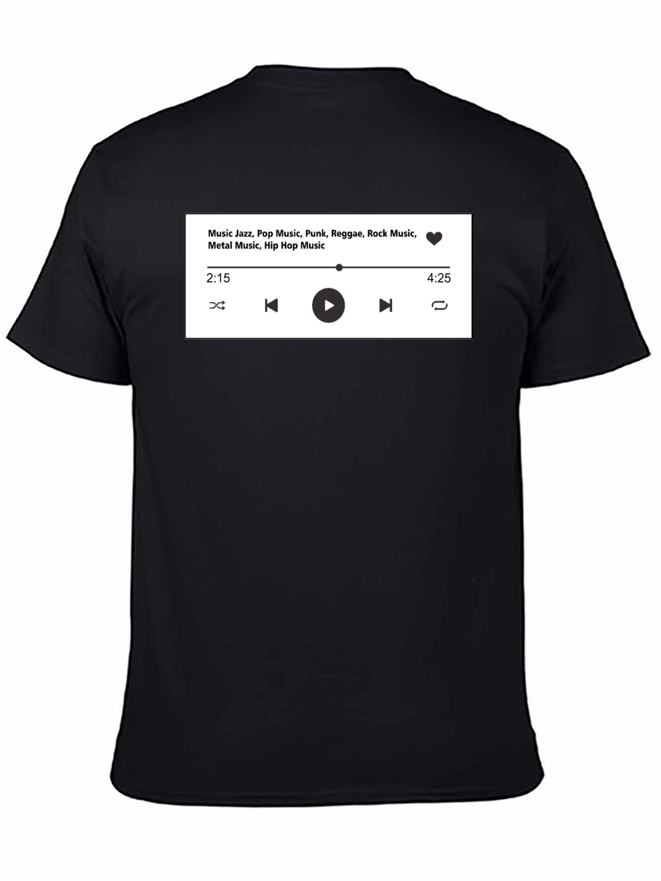 Music Player Graphic T-Shirt - Jazz Rock Hip Hop