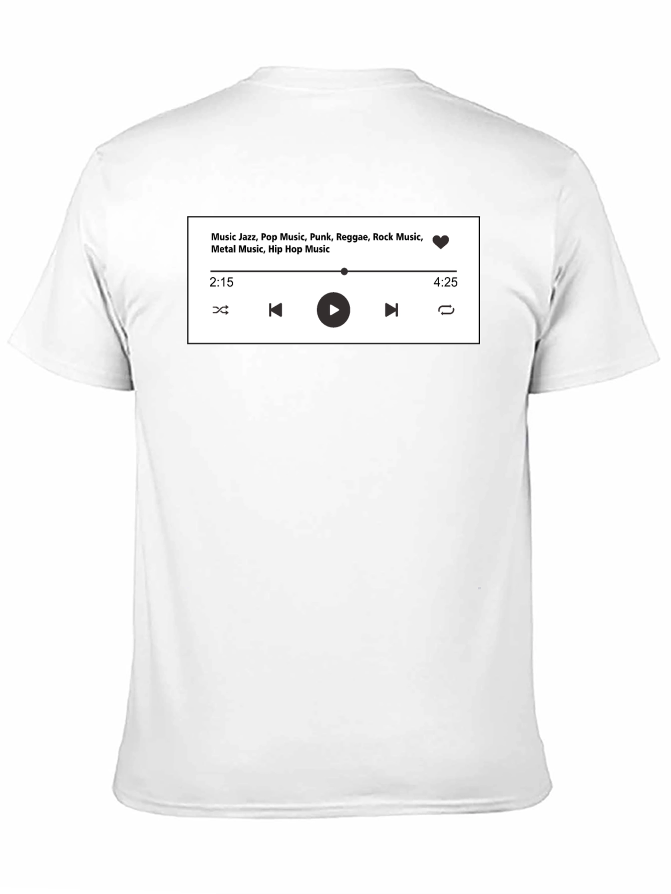 Music Player Graphic T-Shirt - Jazz Rock Hip Hop