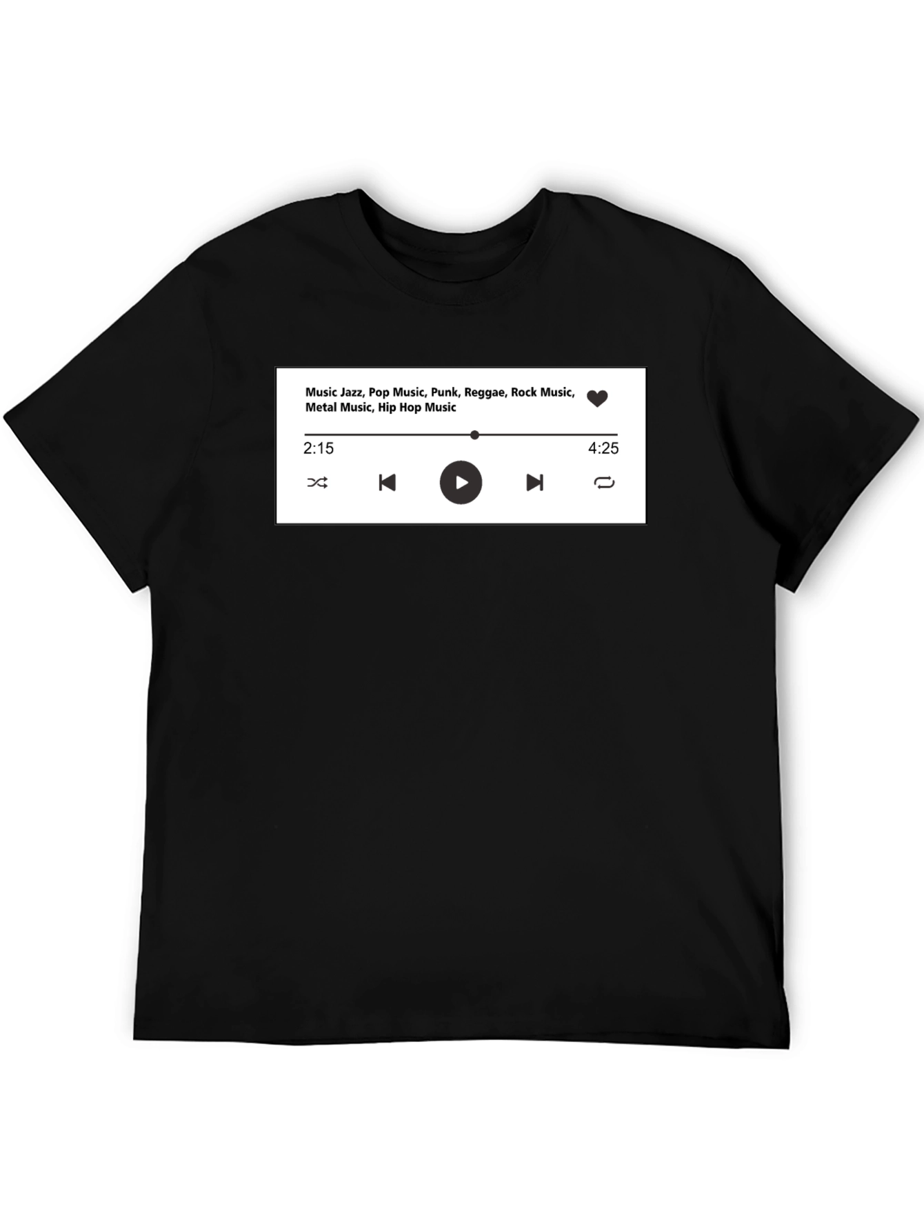 Music Player Graphic T-Shirt - Jazz Rock Hip Hop