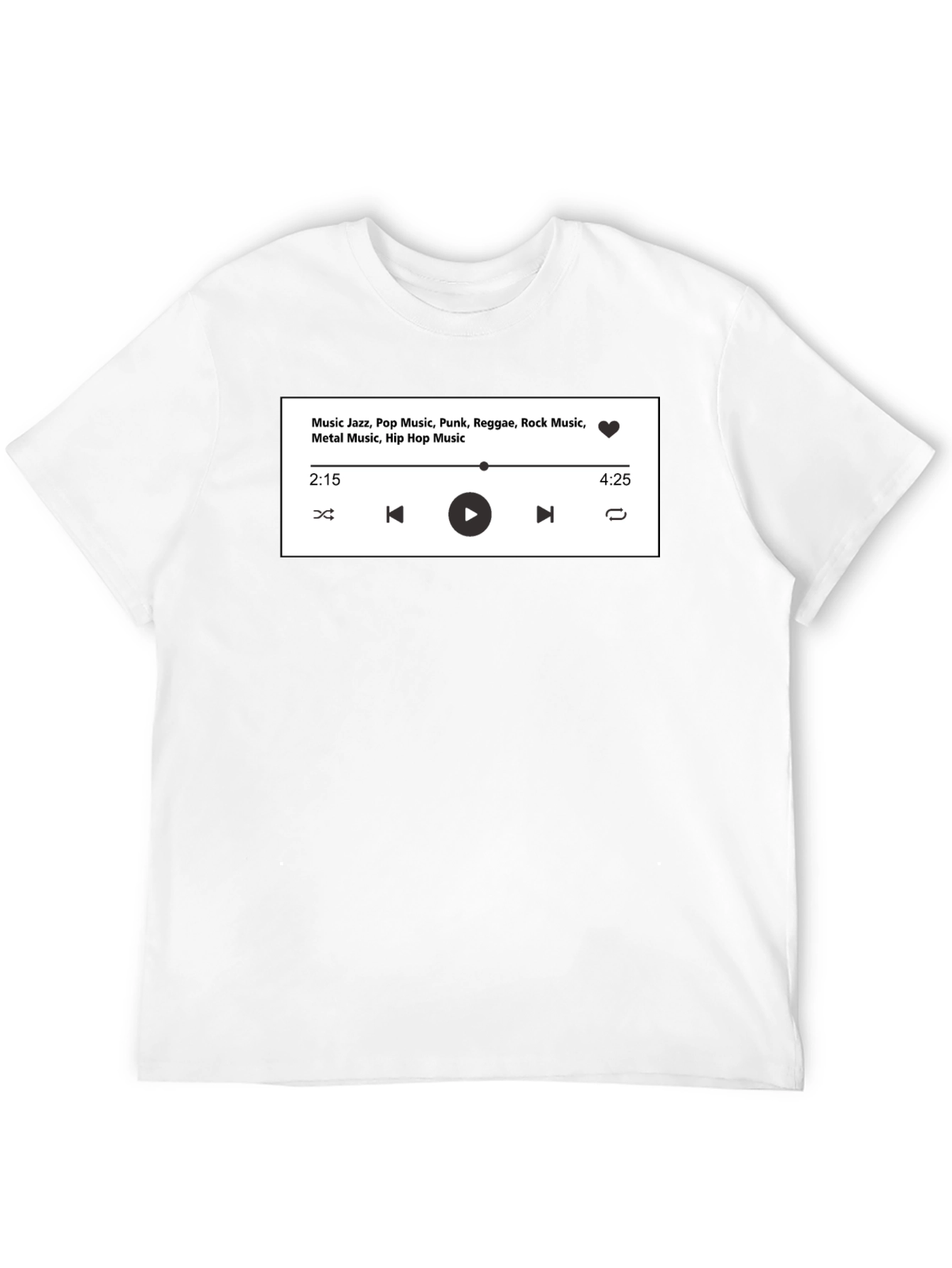Music Player Graphic T-Shirt - Jazz Rock Hip Hop