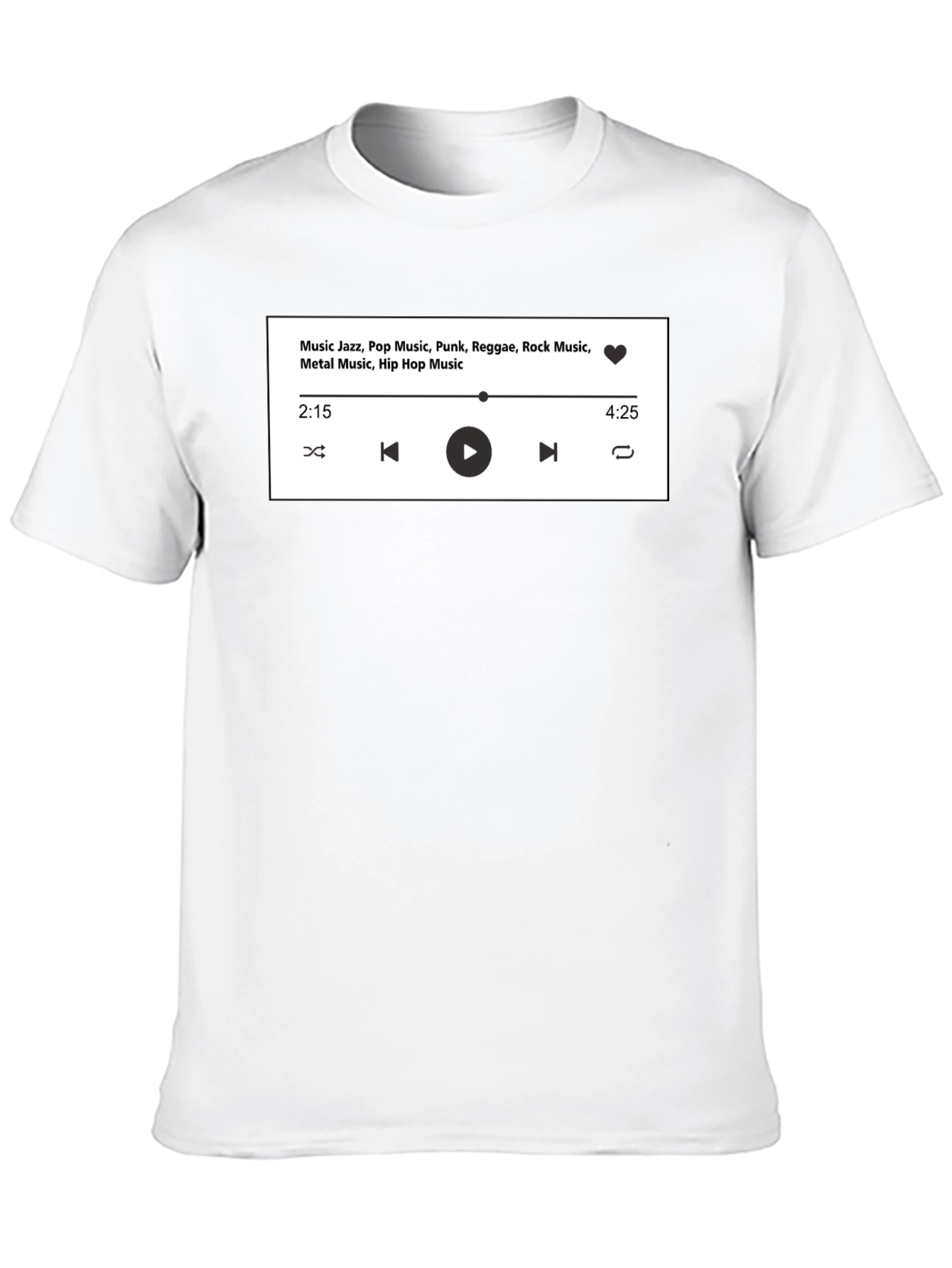 Music Player Graphic T-Shirt - Jazz Rock Hip Hop