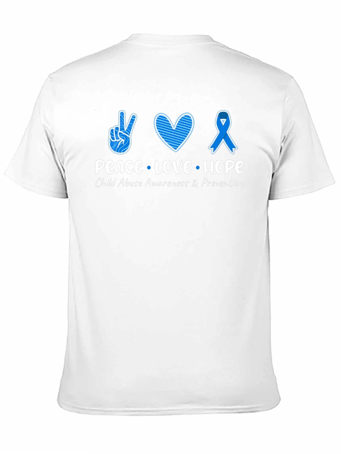 Peace Love Hope Child Abuse Awareness Black Tee