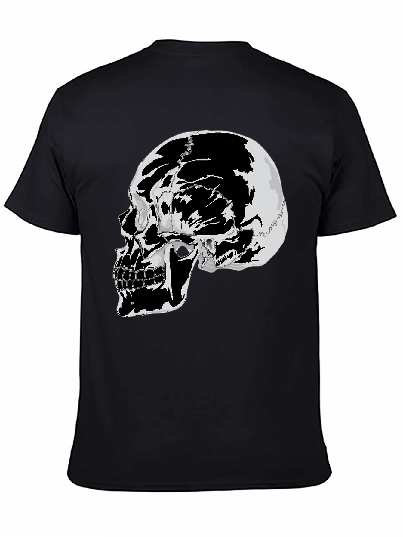 Skull Graphic Tee - Black Cotton T-Shirt