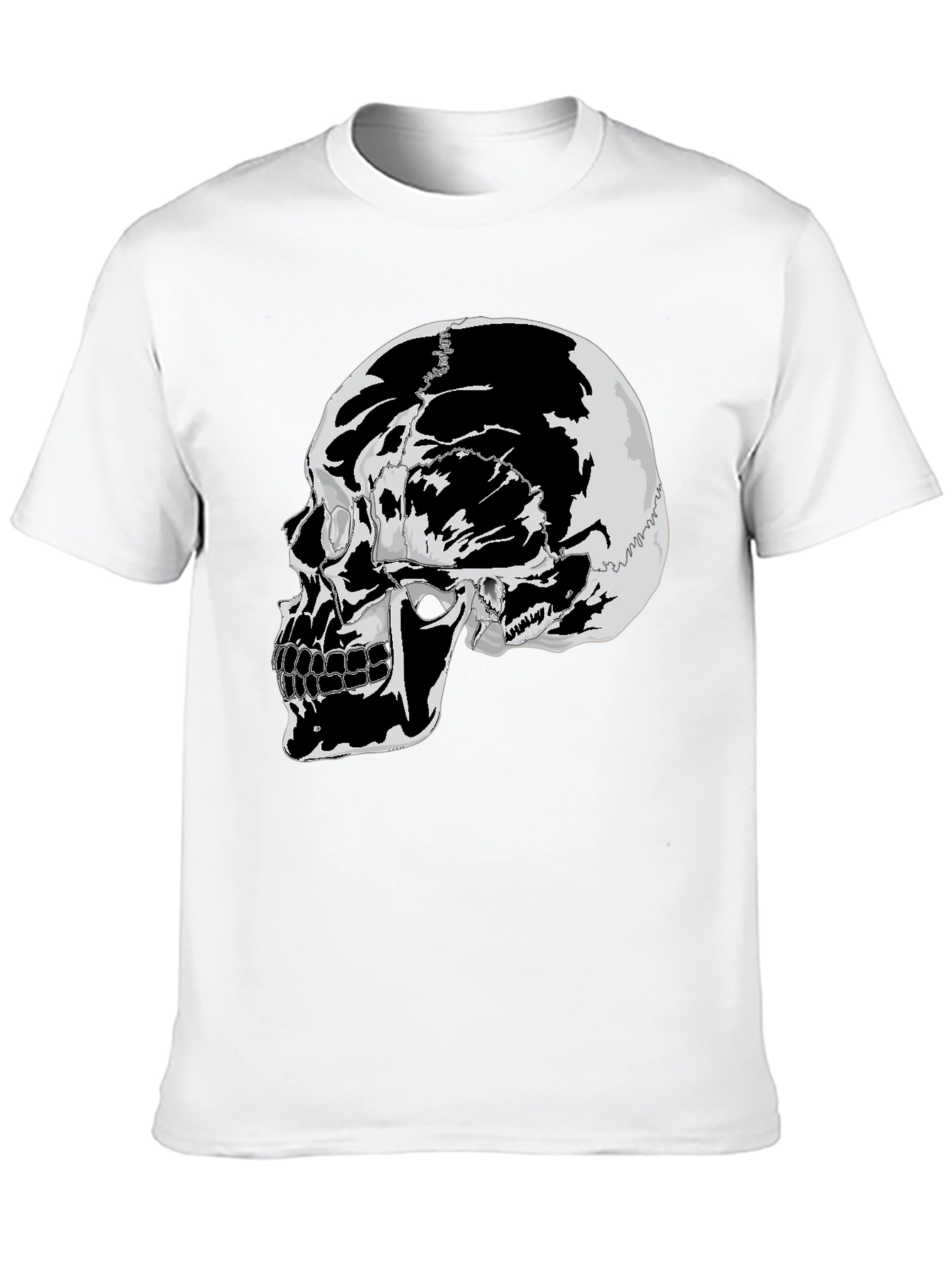 Skull Graphic Tee - Black Cotton T-Shirt