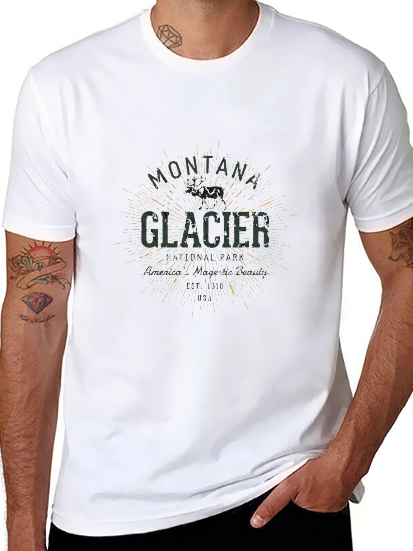 Montana & Glacier Graphic Tee - Black