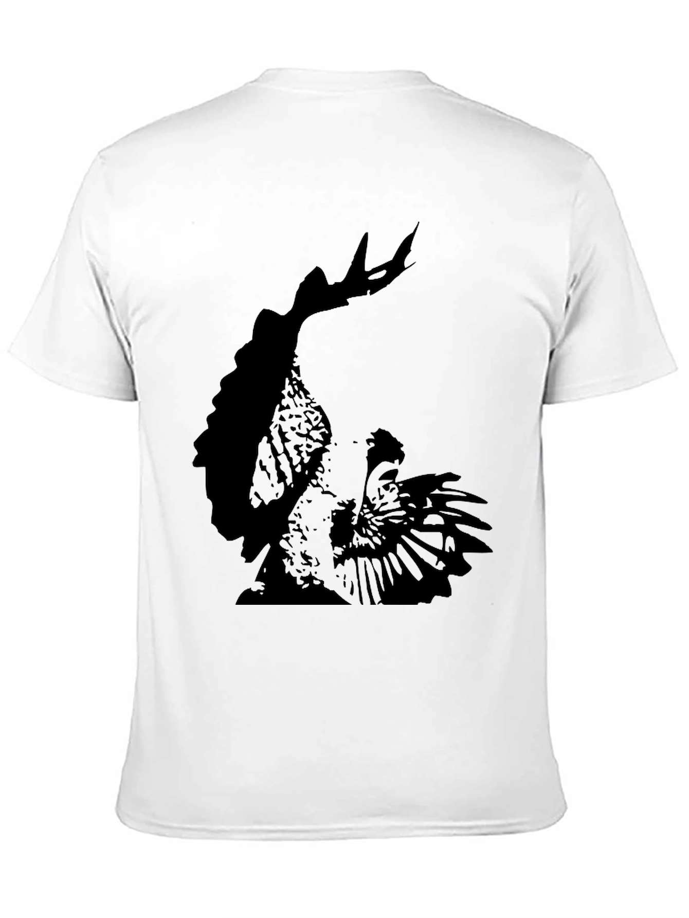 Mens Black T-Shirt with Rooster Graphic