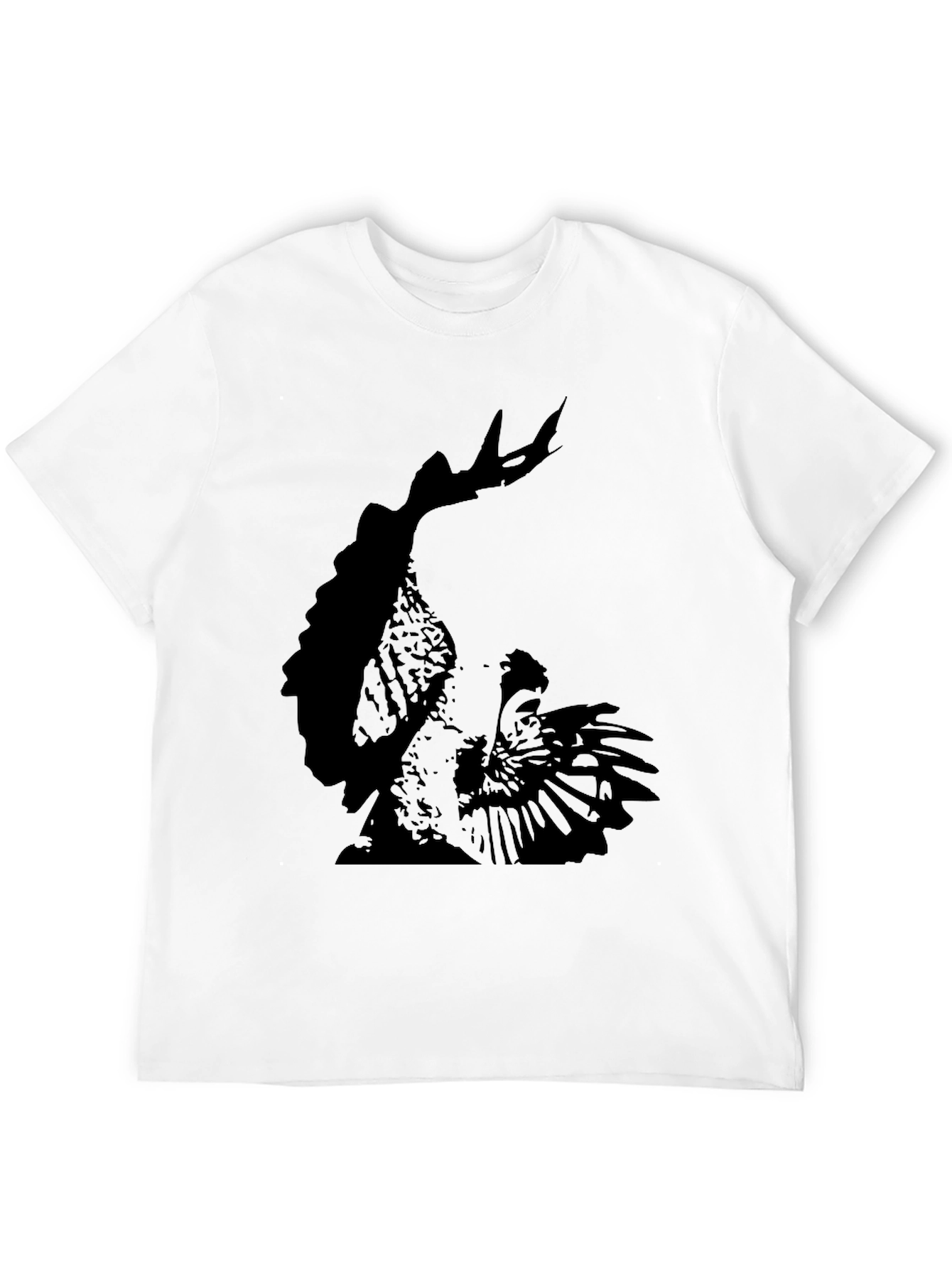 Mens Black T-Shirt with Rooster Graphic