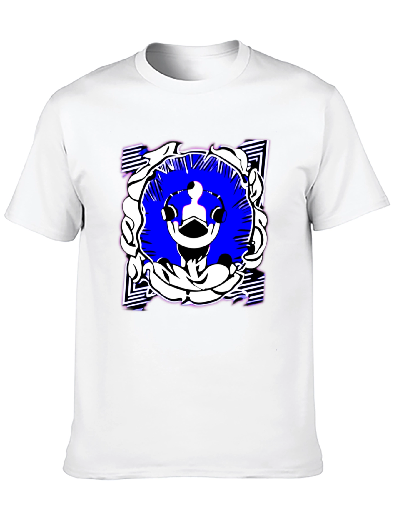 Abstract Graphic Print Black Tee