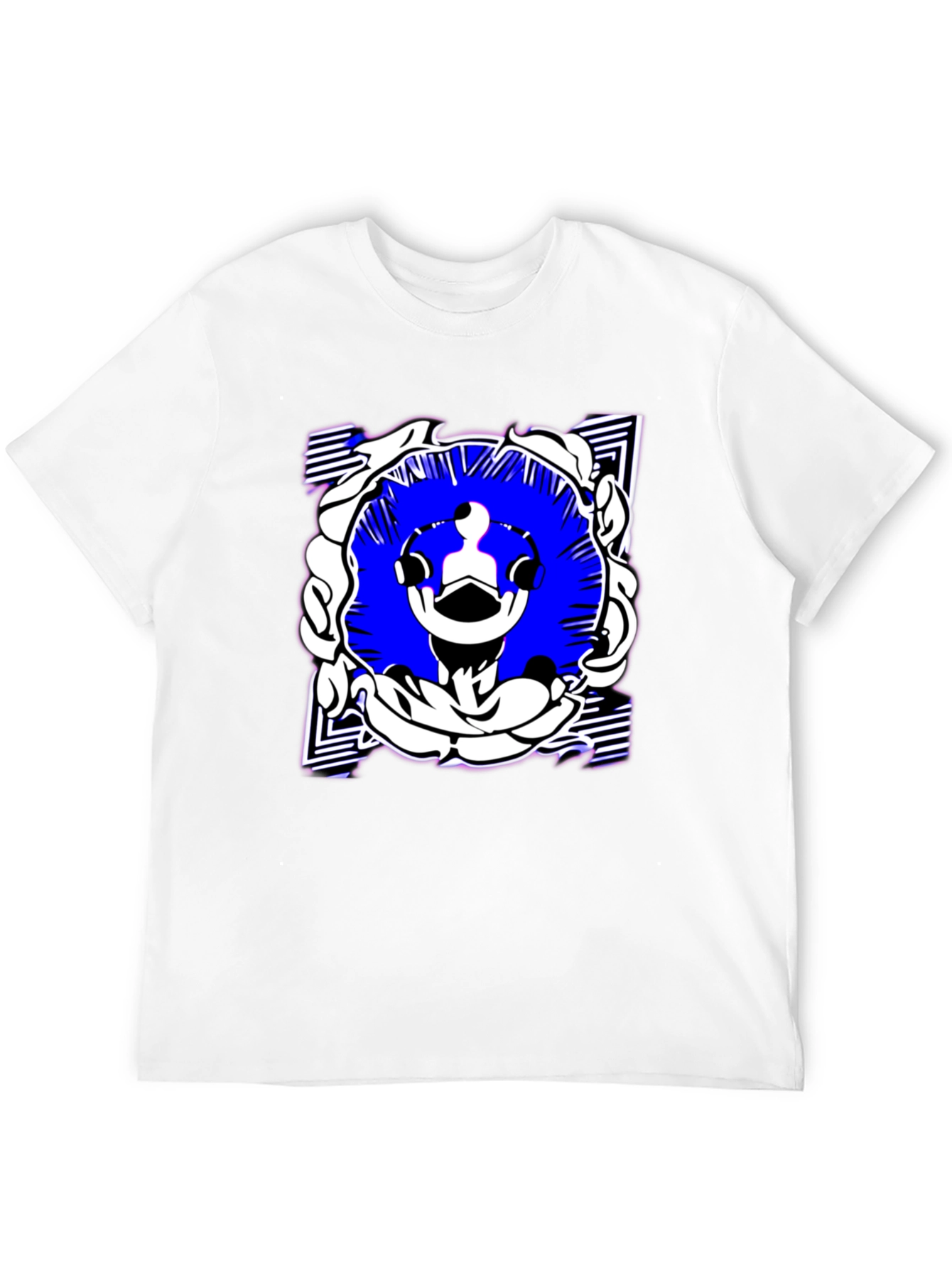 Abstract Graphic Print Black Tee