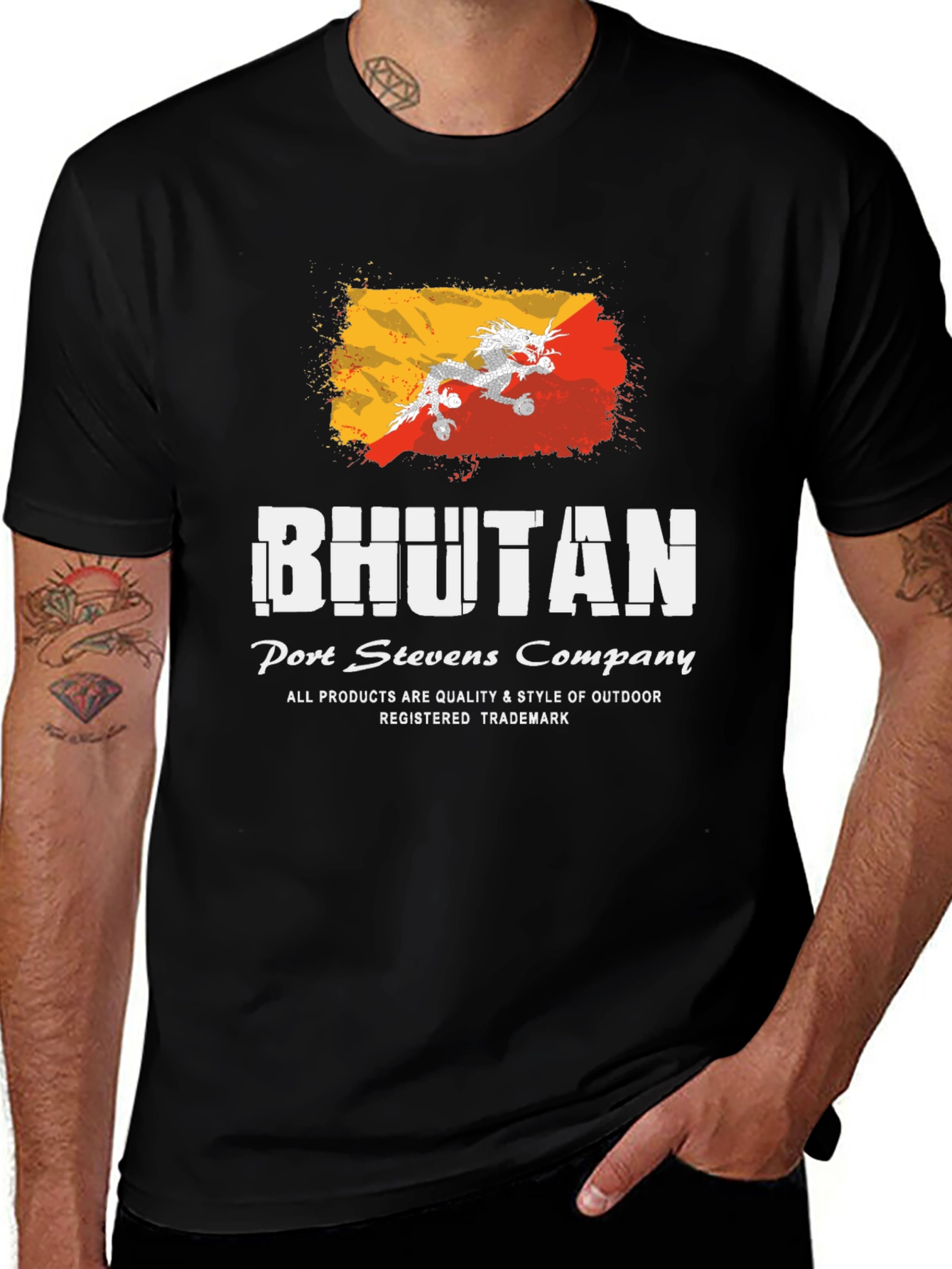 Bhutan Flag T-Shirt - Port Stevens Company
