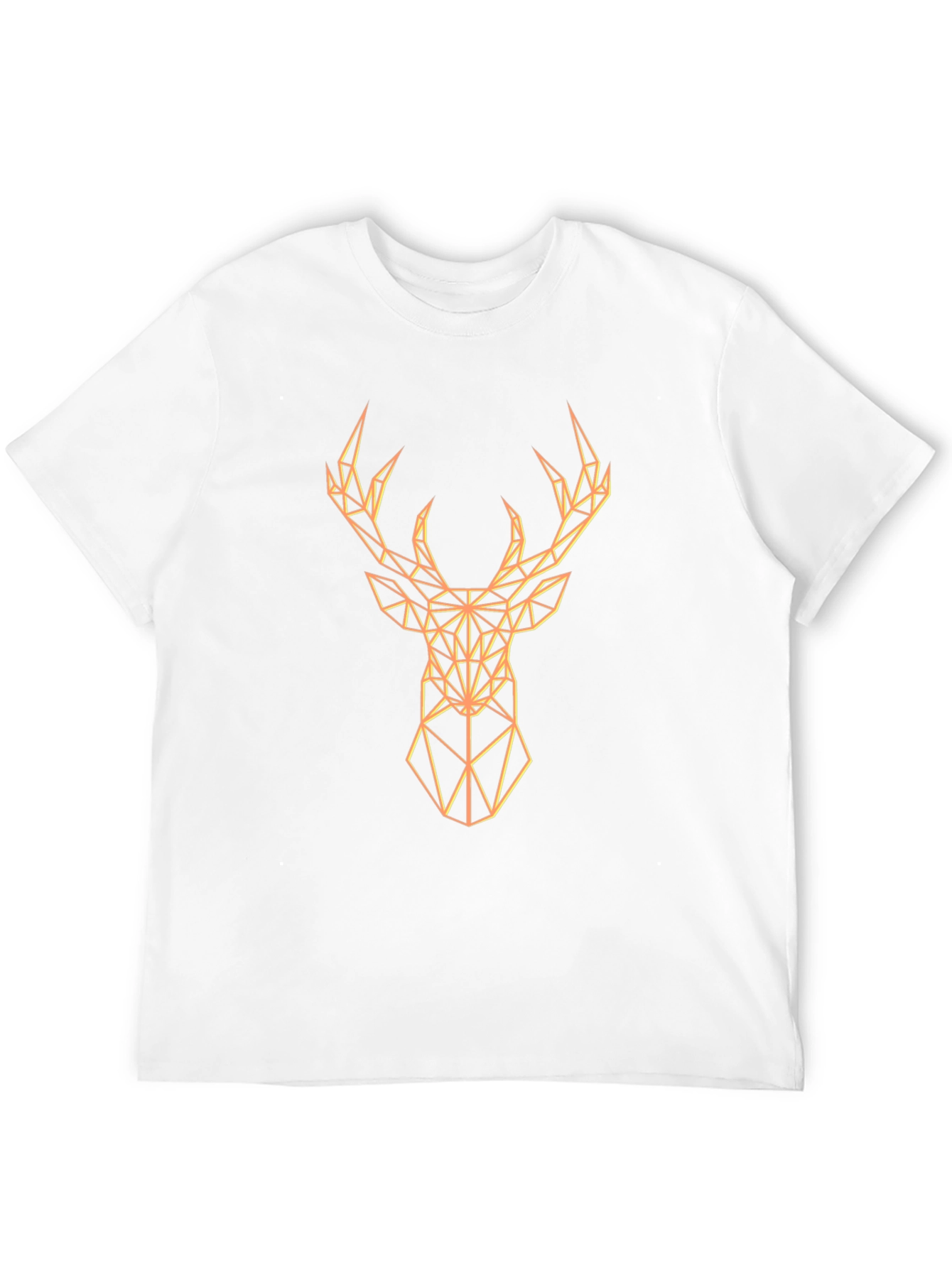 Geometric Deer Graphic Print Black T-Shirt