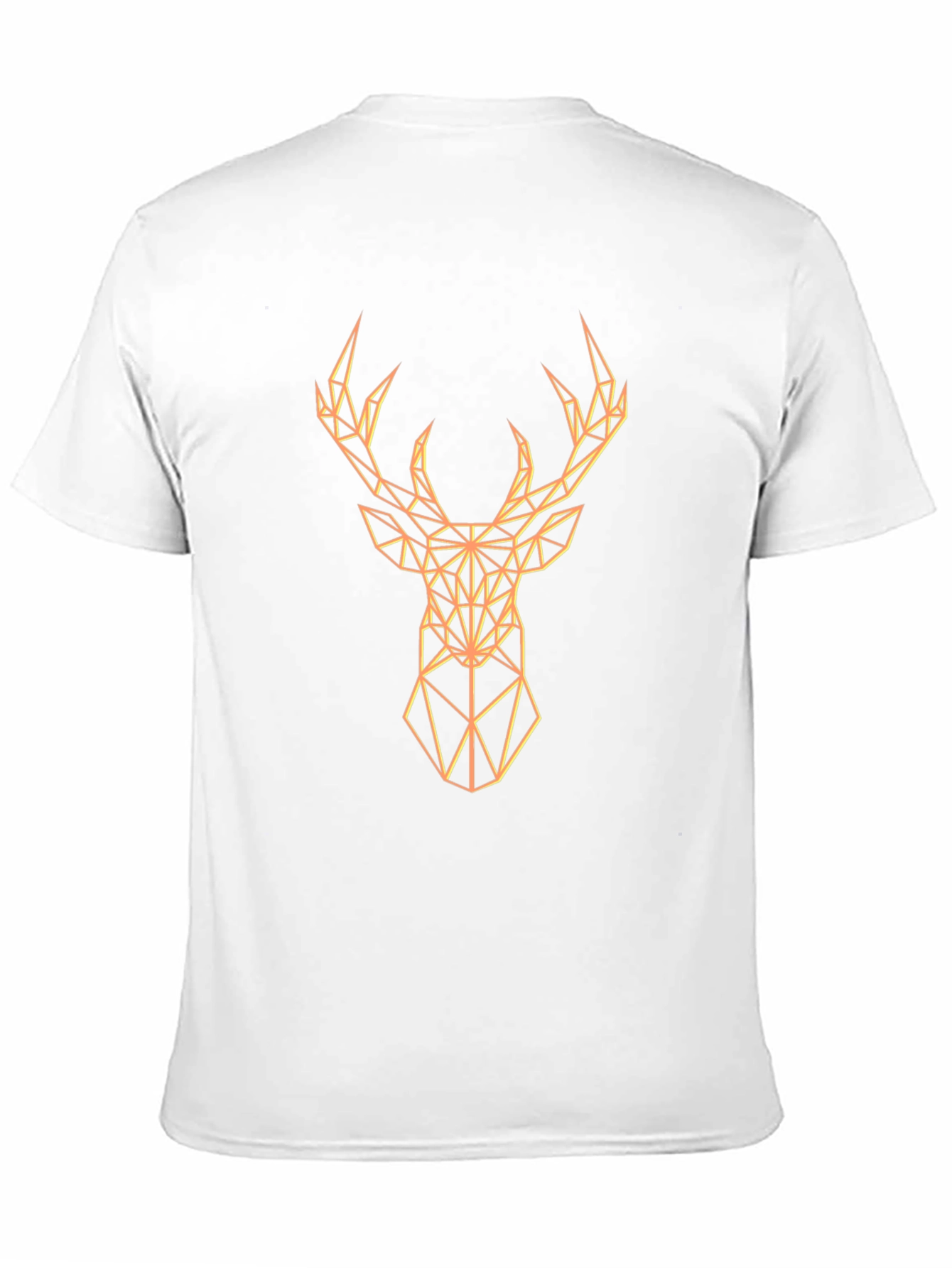Geometric Deer Graphic Print Black T-Shirt