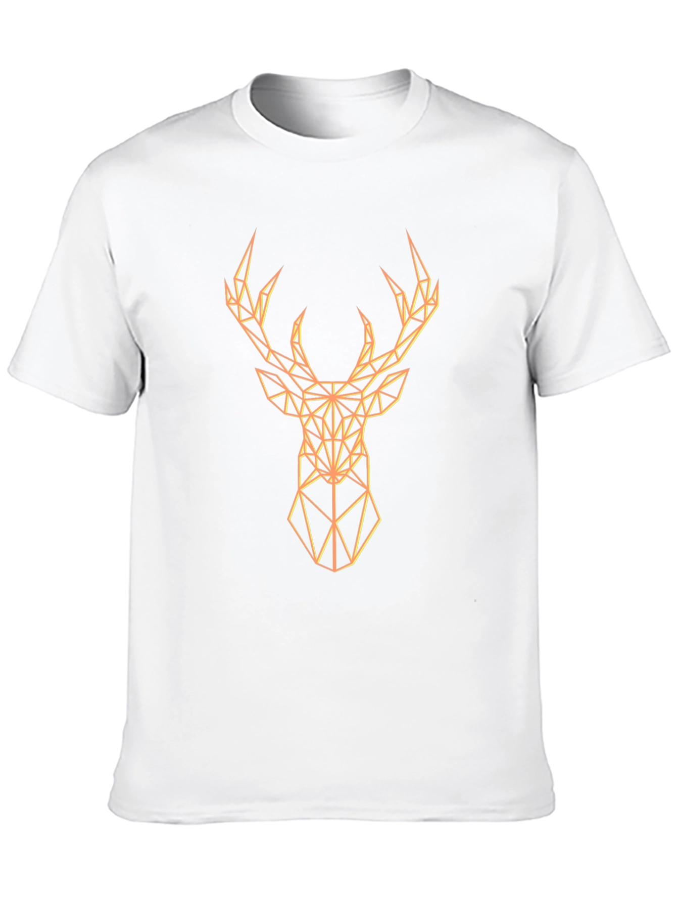 Geometric Deer Graphic Print Black T-Shirt