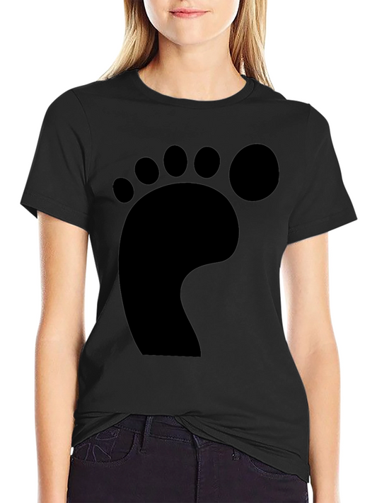 Bigfoot Footprint Black T-Shirt - Novelty Tee