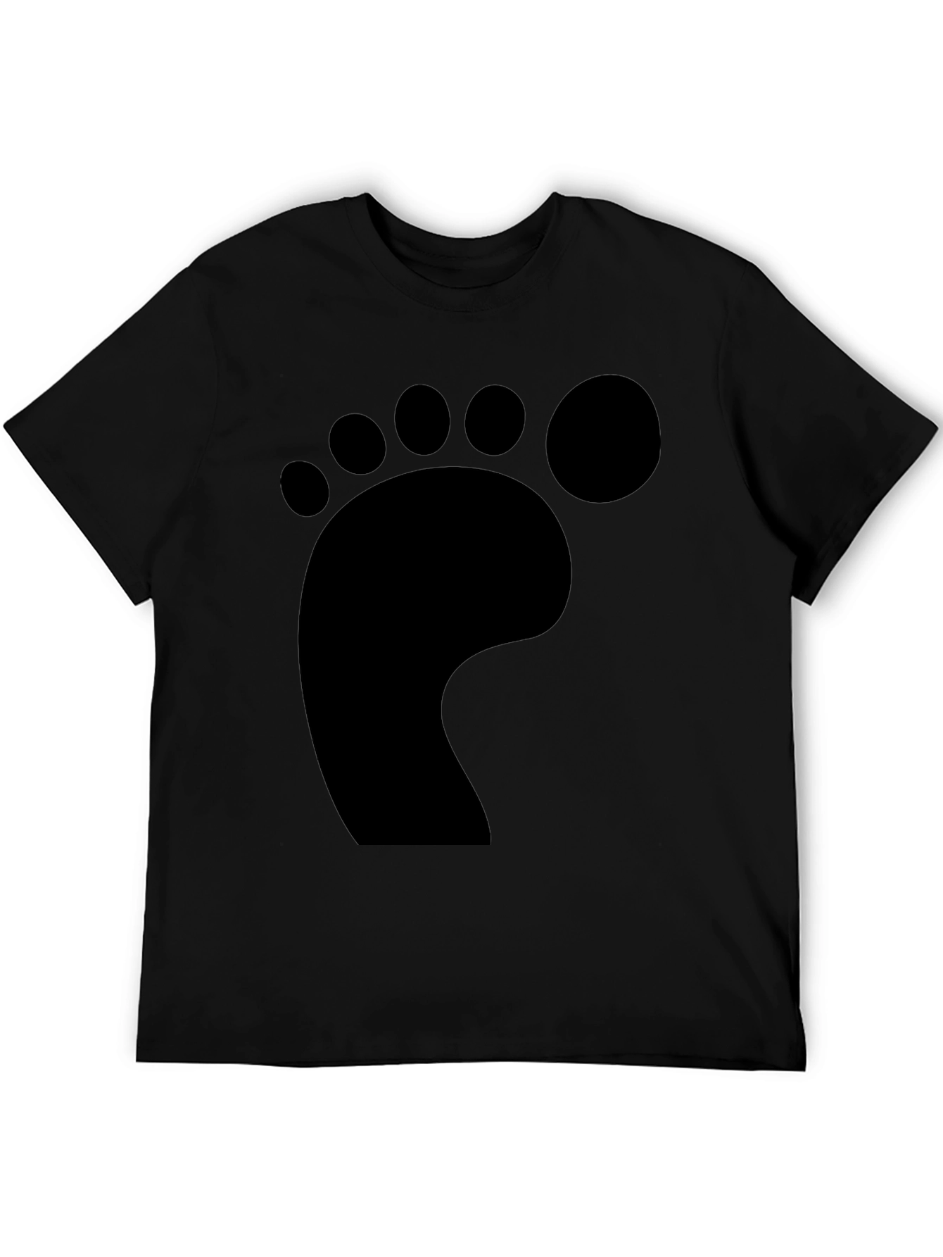 Bigfoot Footprint Black T-Shirt - Novelty Tee