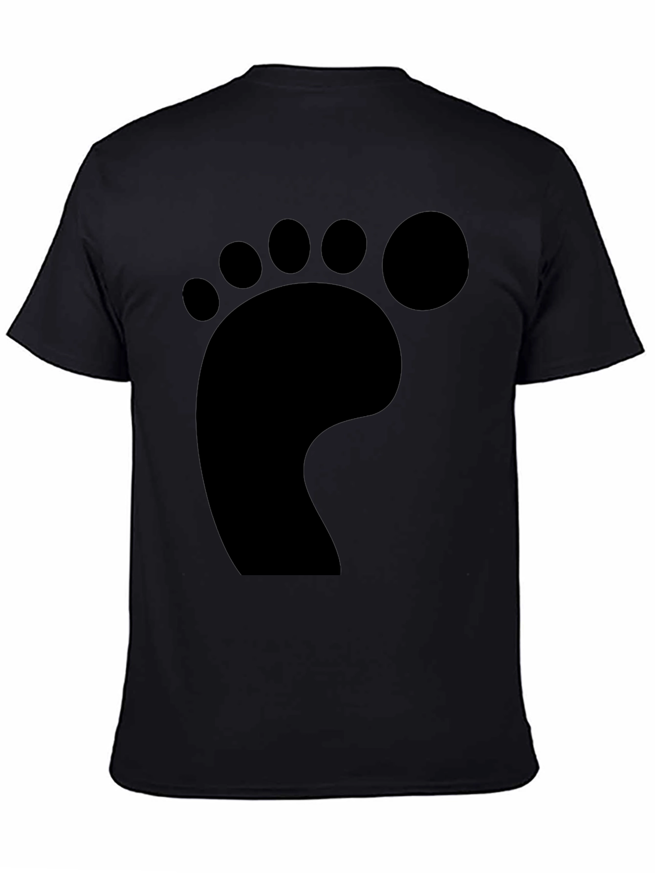 Bigfoot Footprint Black T-Shirt - Novelty Tee