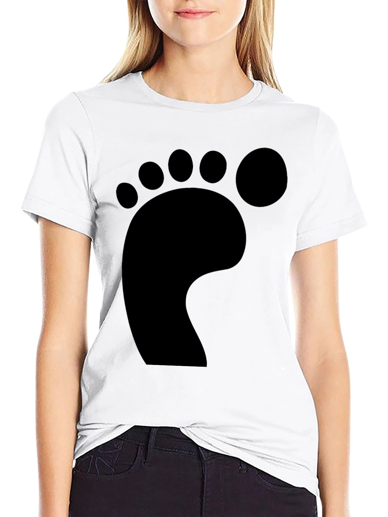 Bigfoot Footprint Black T-Shirt - Novelty Tee