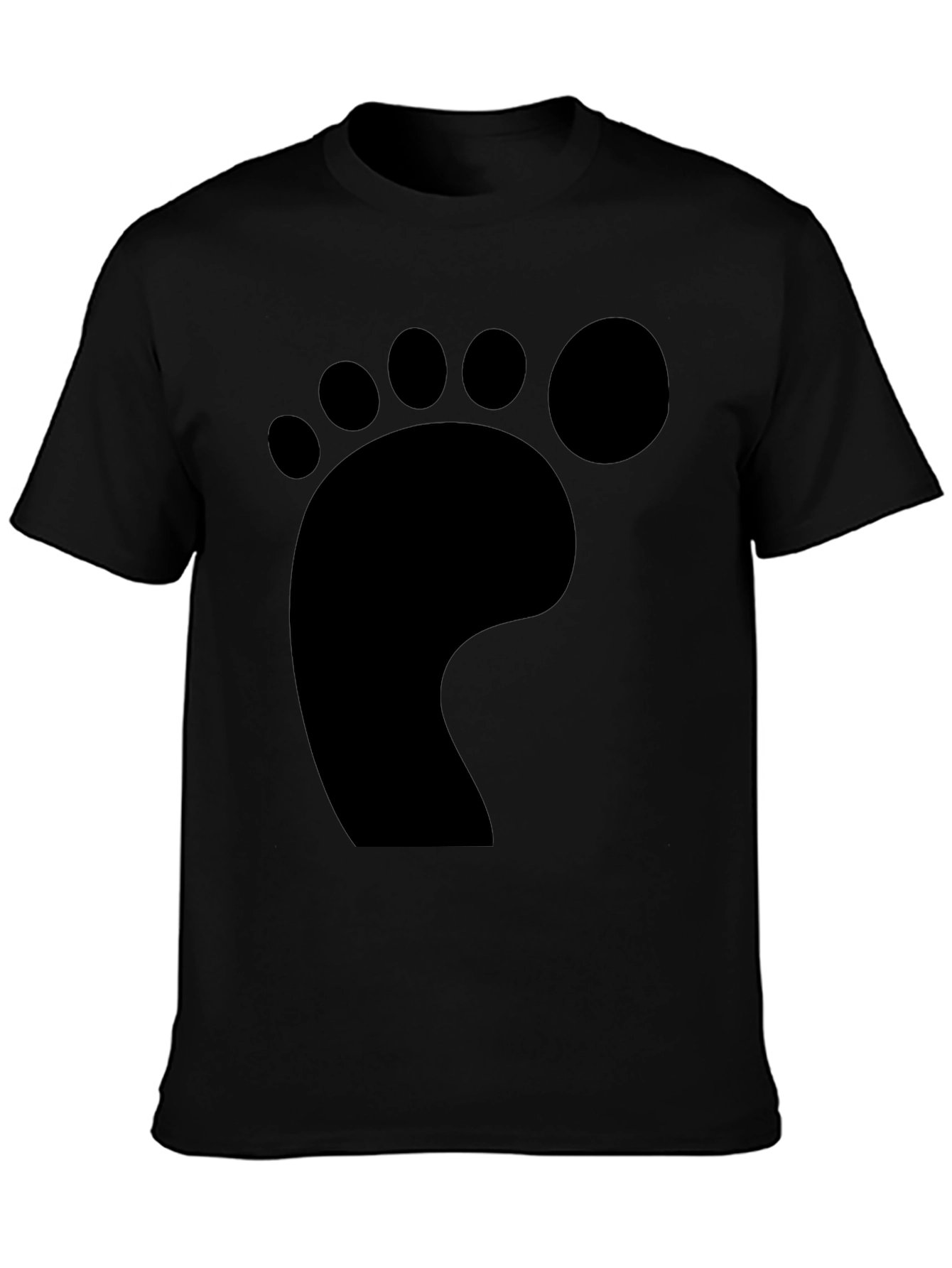 Bigfoot Footprint Black T-Shirt - Novelty Tee