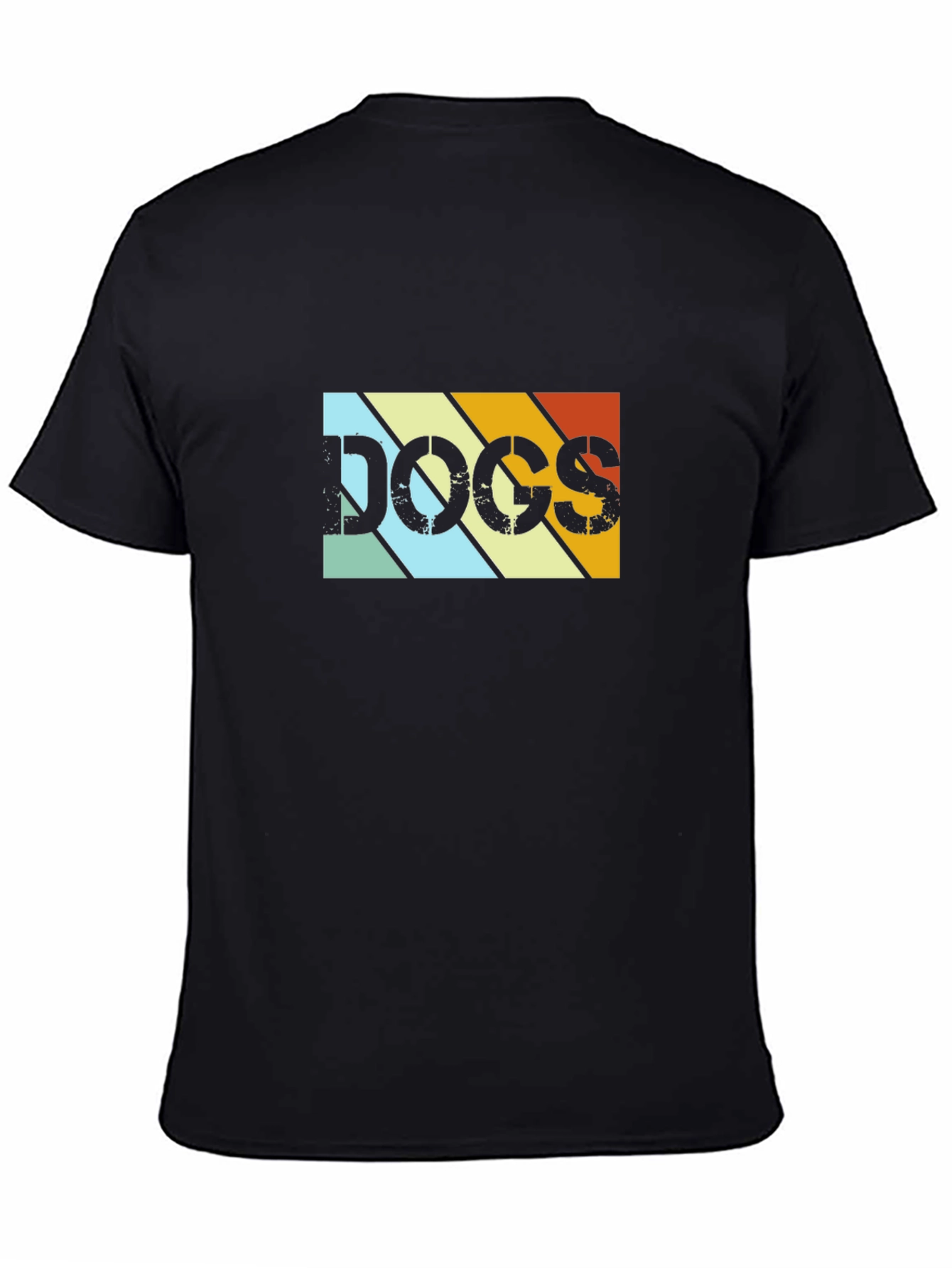 Retro DOGS Graphic Tee - Black Cotton T-Shirt