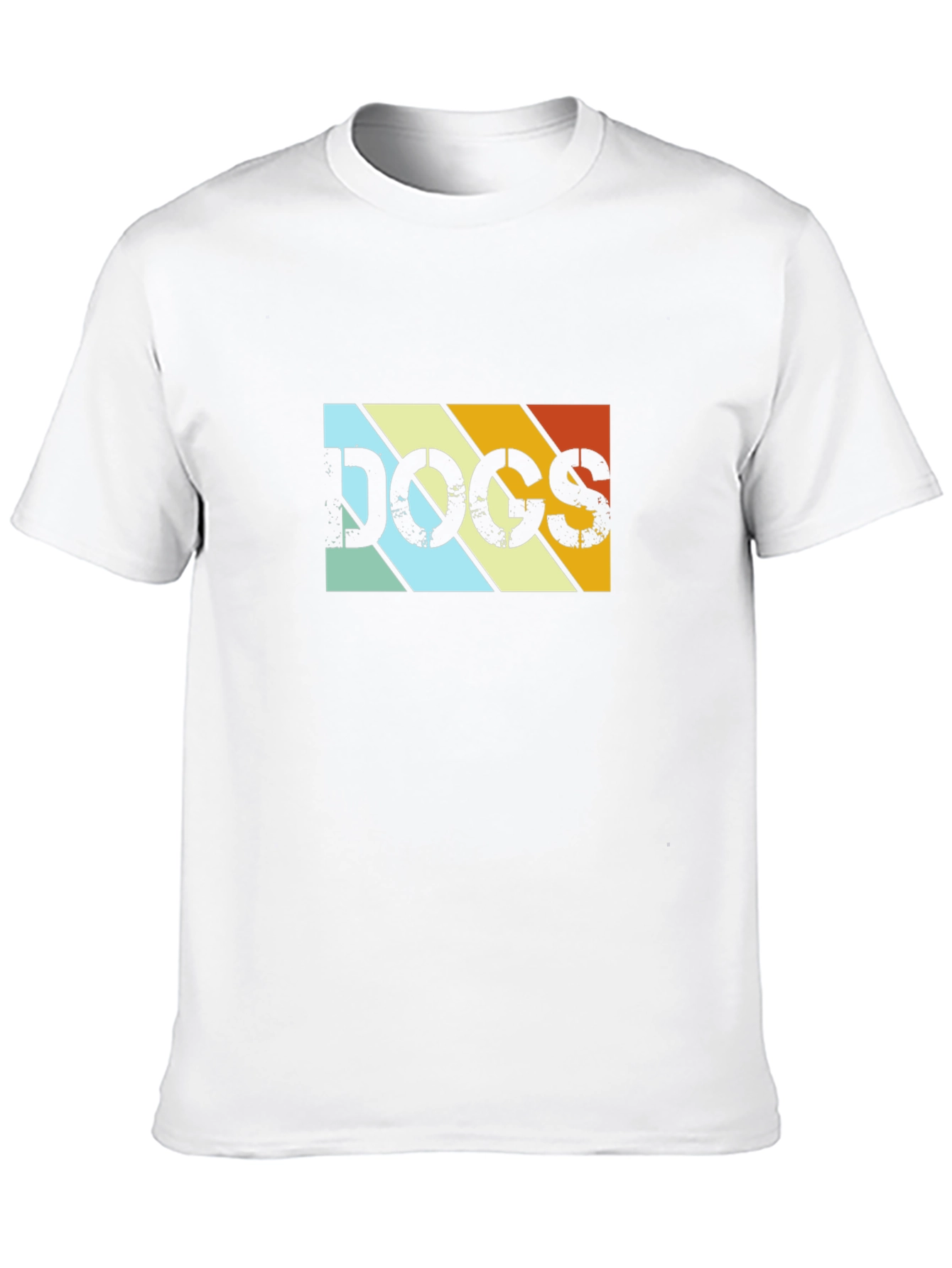 Retro DOGS Graphic Tee - Black Cotton T-Shirt