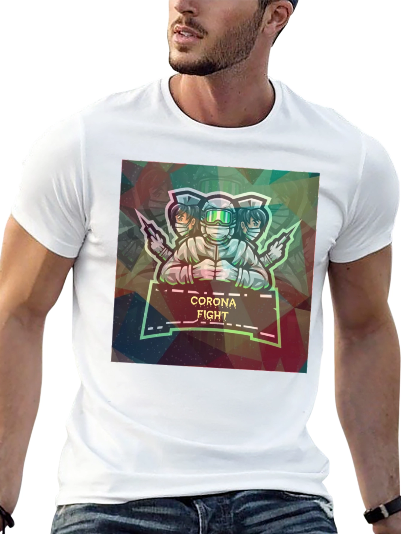 Corona Fight Graphic Print T-Shirt