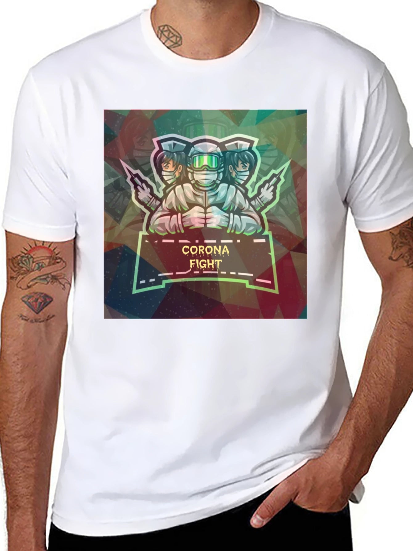 Corona Fight Graphic Print T-Shirt