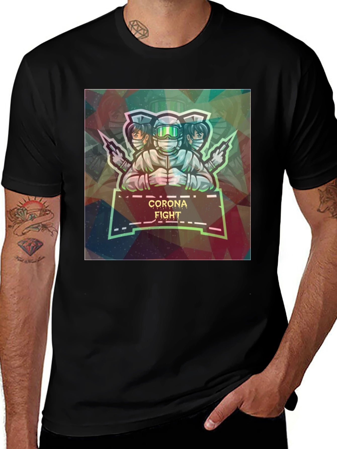 Corona Fight Graphic Print T-Shirt