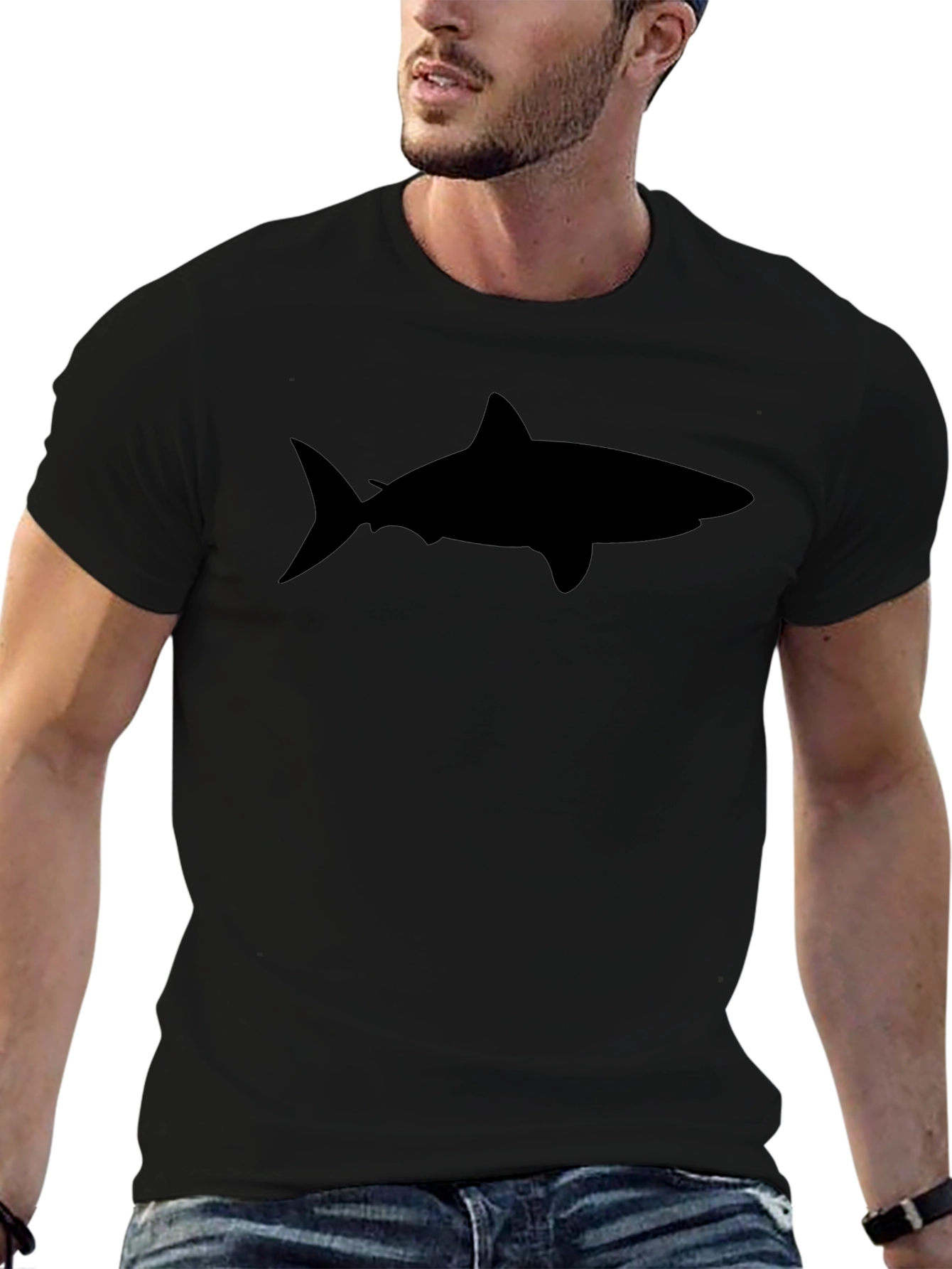 Mens Shark Graphic Black T-Shirt