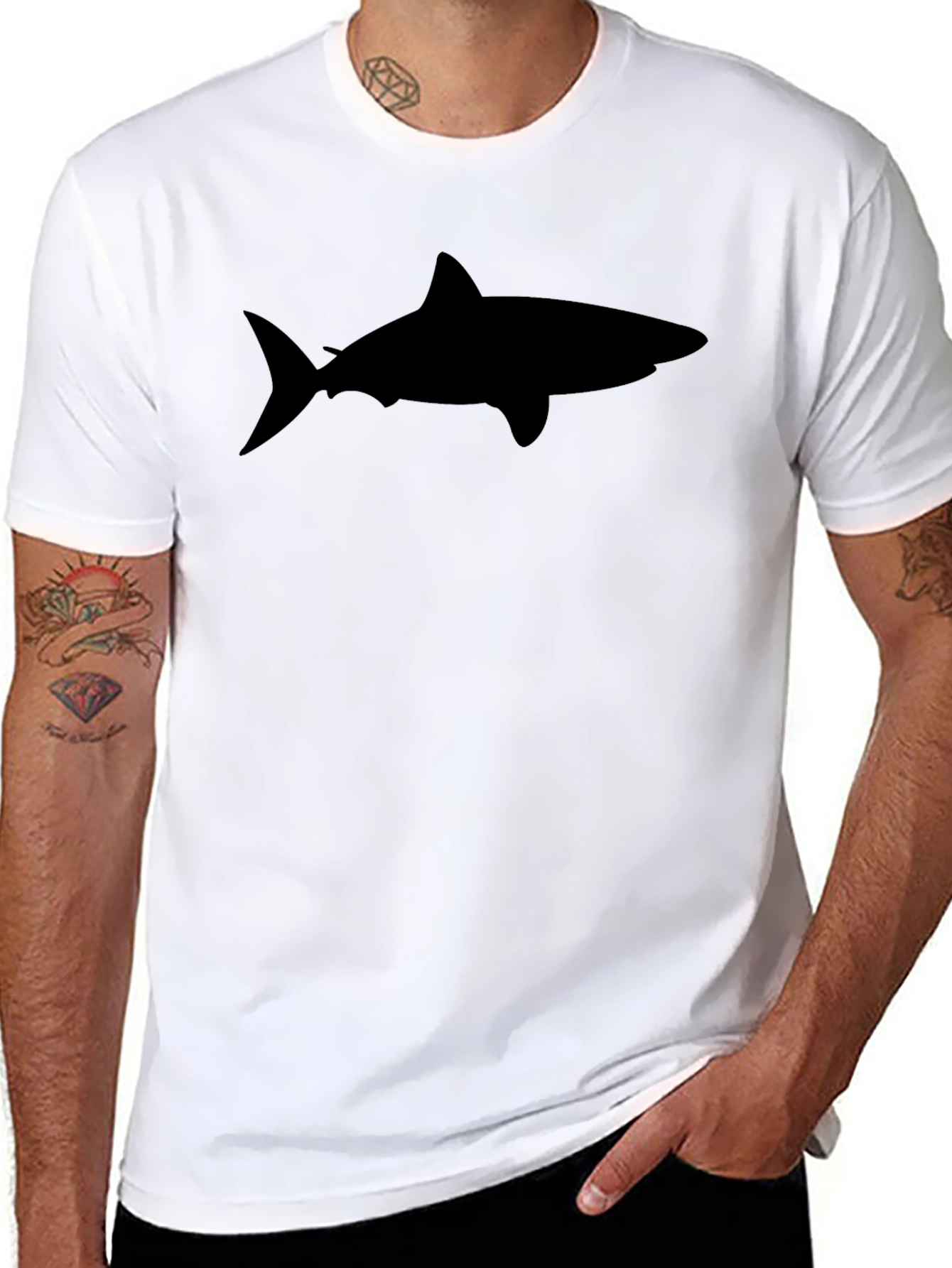 Mens Shark Graphic Black T-Shirt