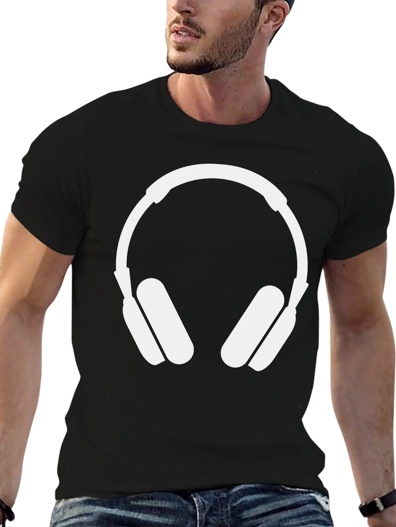 Headphone Graphic T-Shirt - Modern Music Lover Tee
