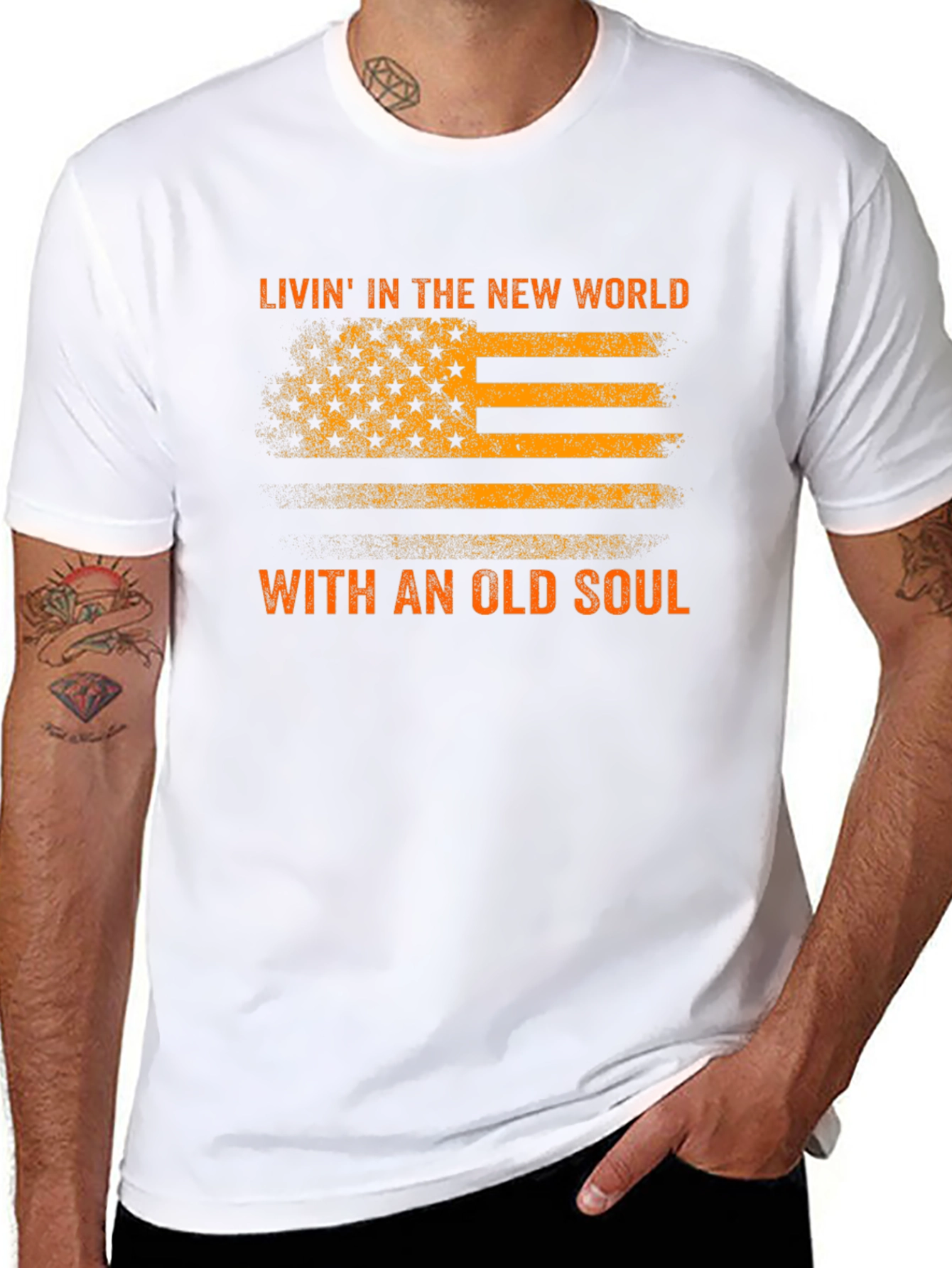 Old Soul USA Flag Graphic T-Shirt