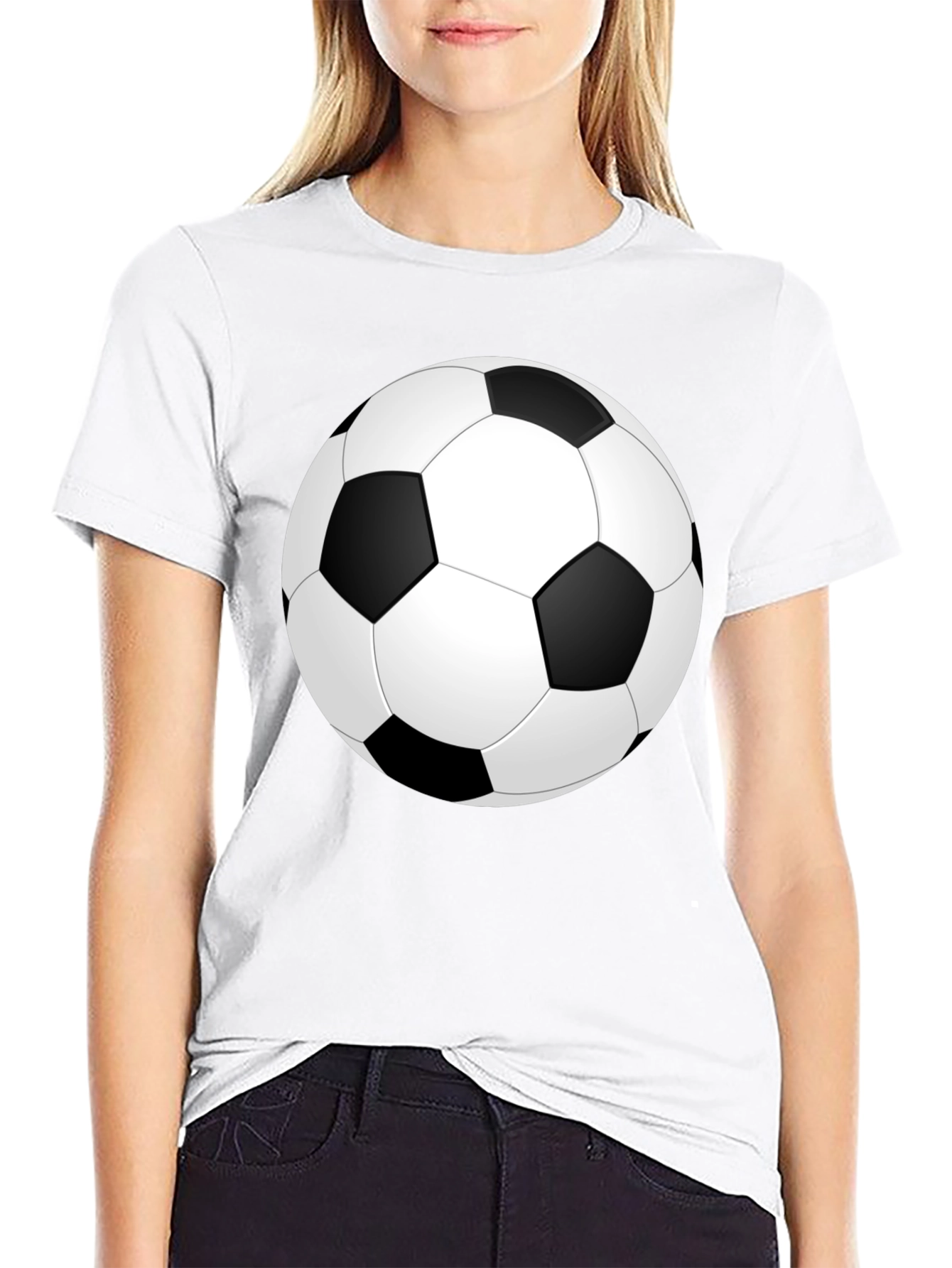 Soccer Ball Graphic Black T-Shirt
