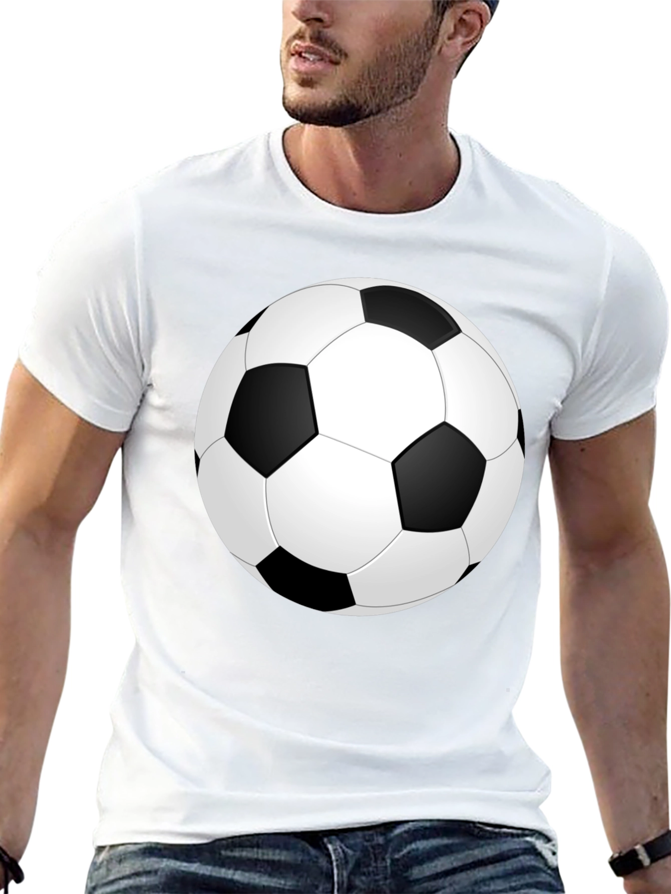 Soccer Ball Graphic Black T-Shirt