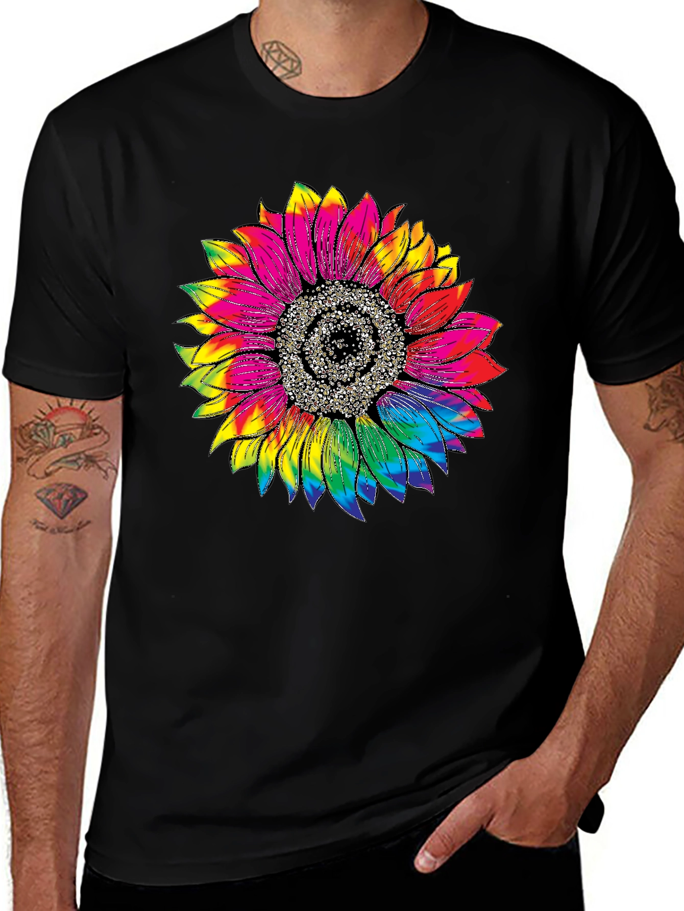 Tie Dye Sunflower Graphic Tee